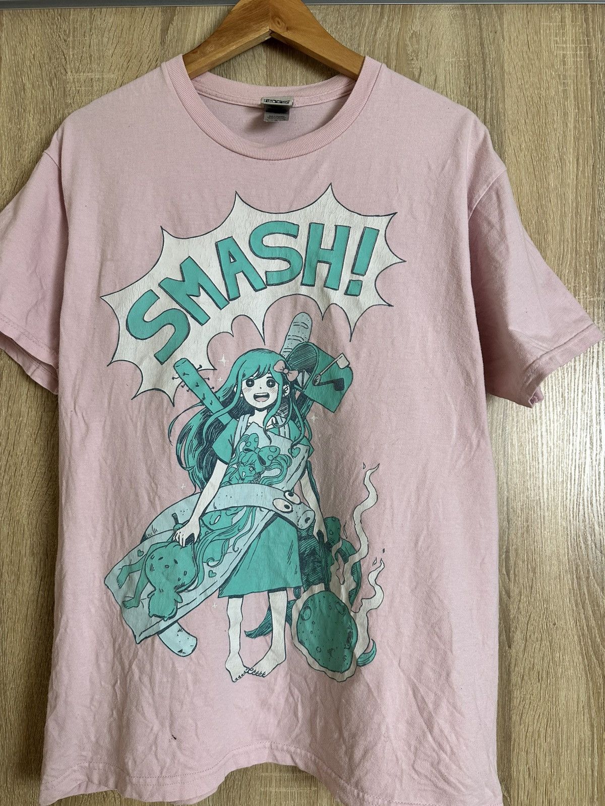 Anime 🔥 Omori Aubrey SMASH Pink Anime Game Japan Faded T Shirt Size US L / EU 52-54 / 3 - 2 Thumbnail