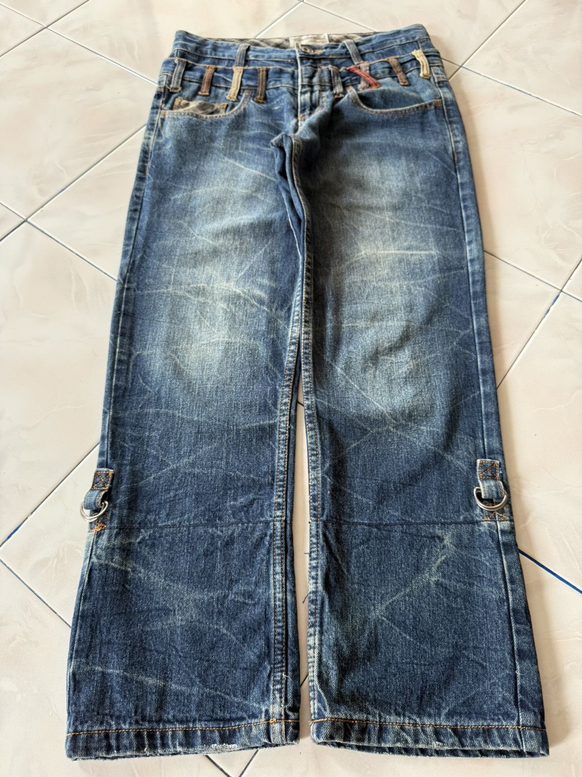 Hysteric Glamour Bercedos Japan Double Waist Cut & Sew Whiskers Jeans Size US 30 / EU 46 - 1 Thumbnail