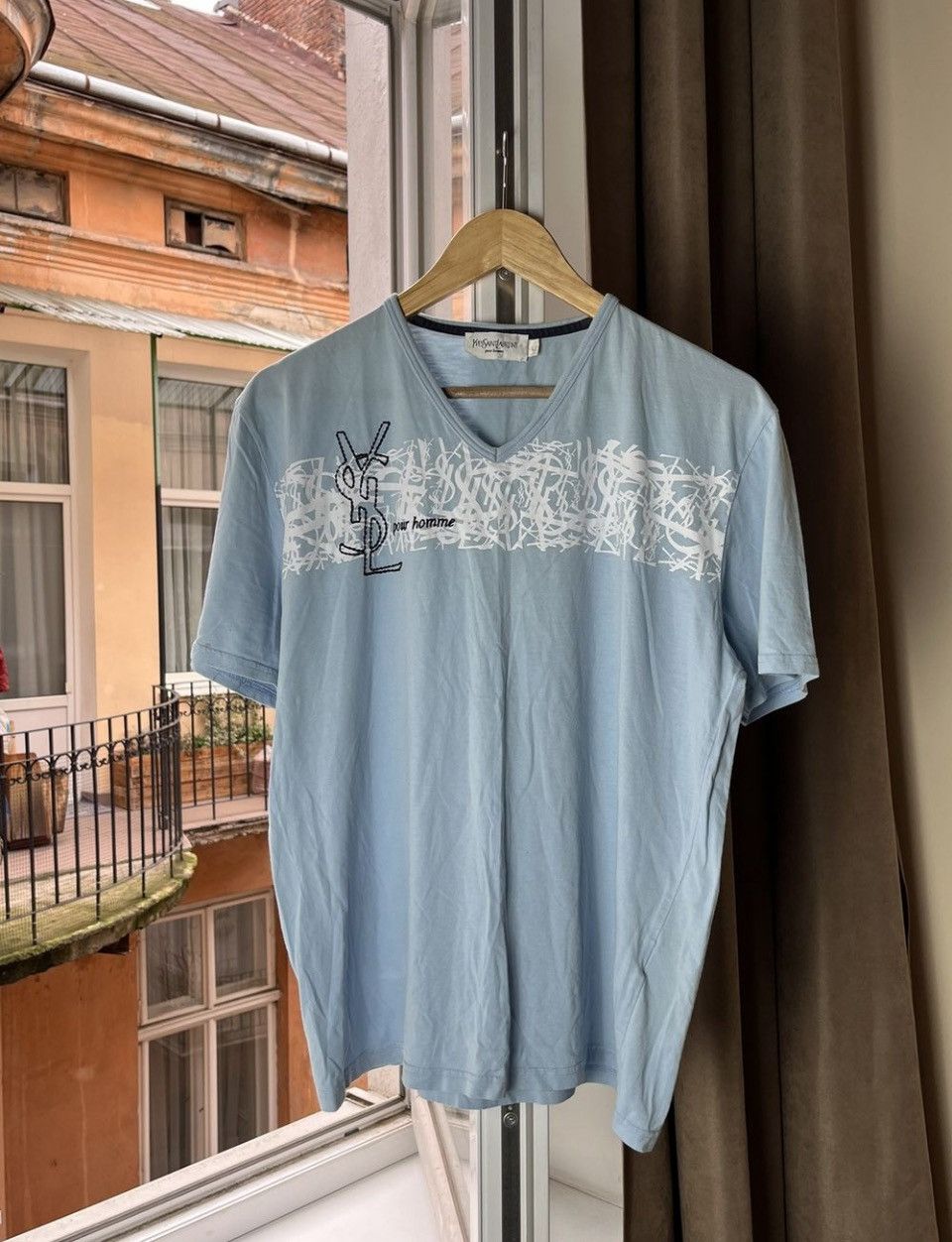 Yves Saint Laurent 🔥90's YSL Archive Monogram Vintage T Shirt Big Logo Tee Size US L / EU 52-54 / 3 - 2 Thumbnail