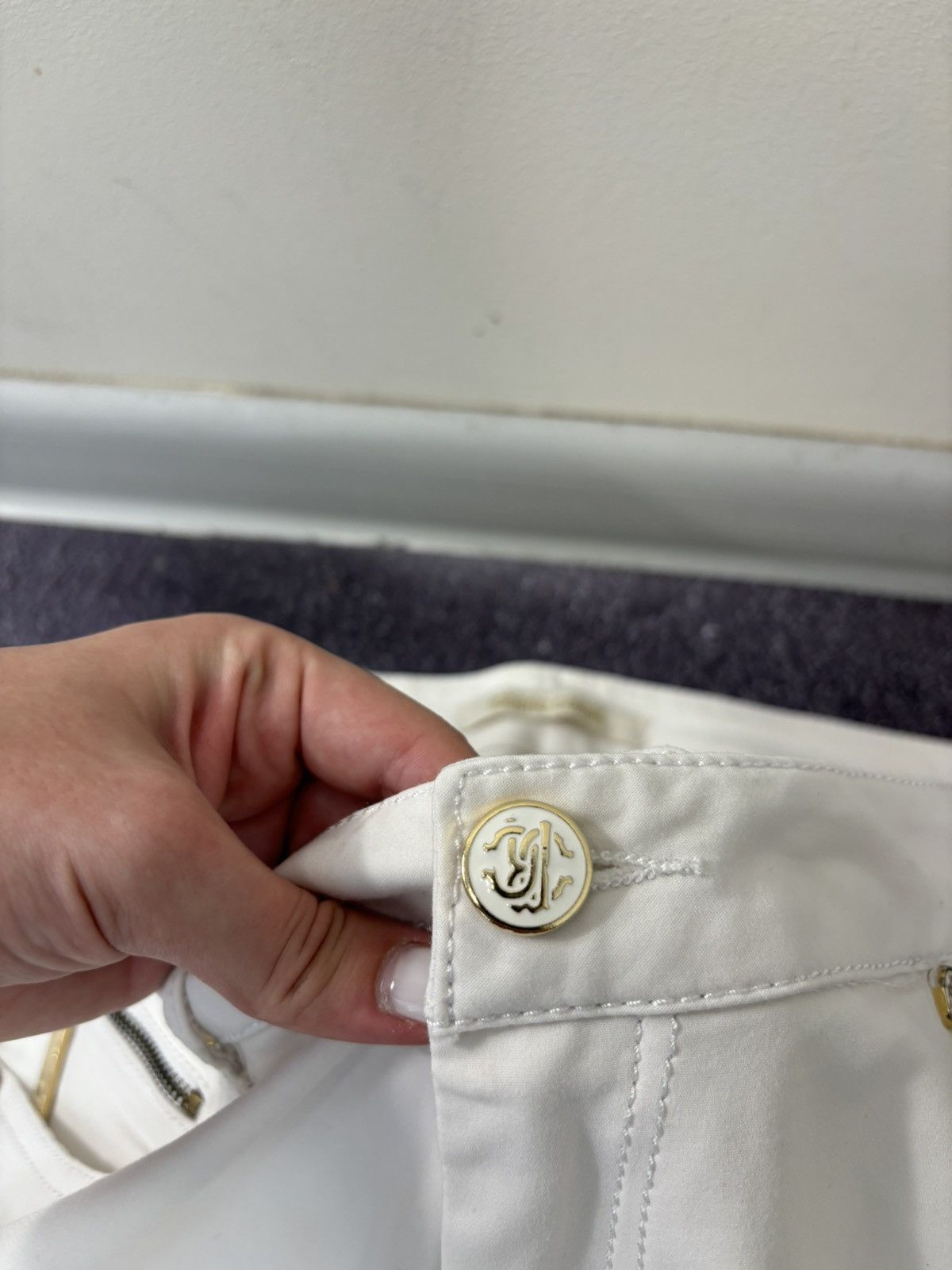 Roberto Cavalli Roberto Cavalli Women’s Bottoms Zip White Luxury Pants Size 32" / US 10 / IT 46 - 8 Thumbnail