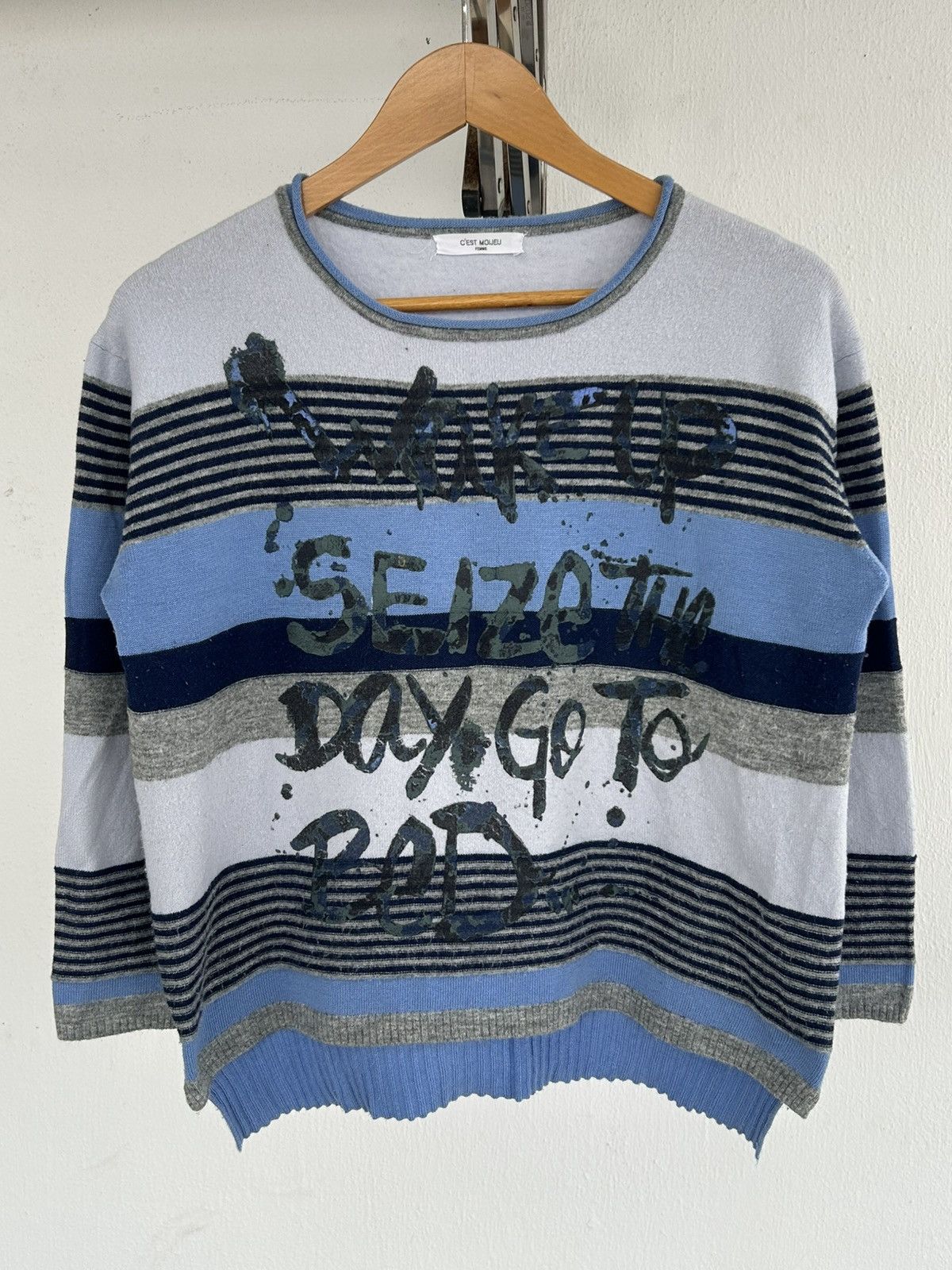 Japanese Brand Cest Moijeu Femme Knitwear Blue Sweat Size US M / EU 48-50 / 2 - 1 Thumbnail