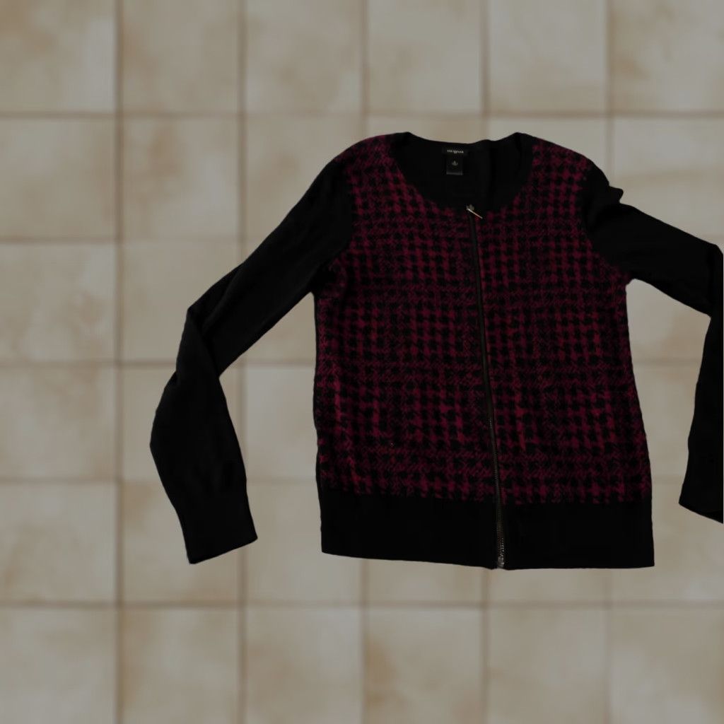 Ann Taylor Ann Taylor Sweater Cardigan Black Small Crew Neck Long Sleeve Rib Knit Stretch Classic Size S / US 4 / IT 40 - 1 Thumbnail