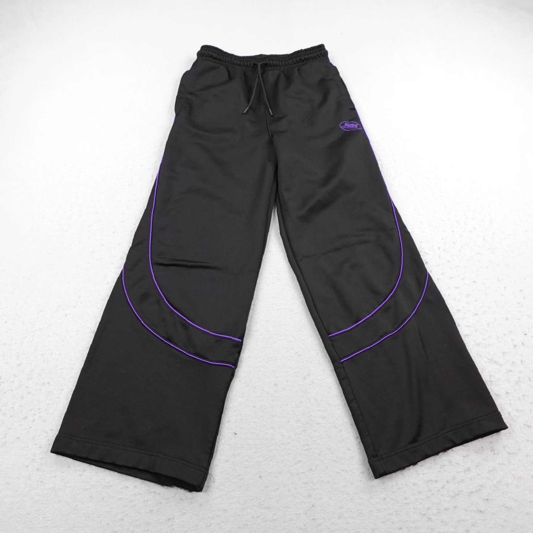 Puma Puma Pants Mens Medium Black PAM Perks And Mini Track Wide Leg Warmup Pants Size US 31 - 2 Thumbnail