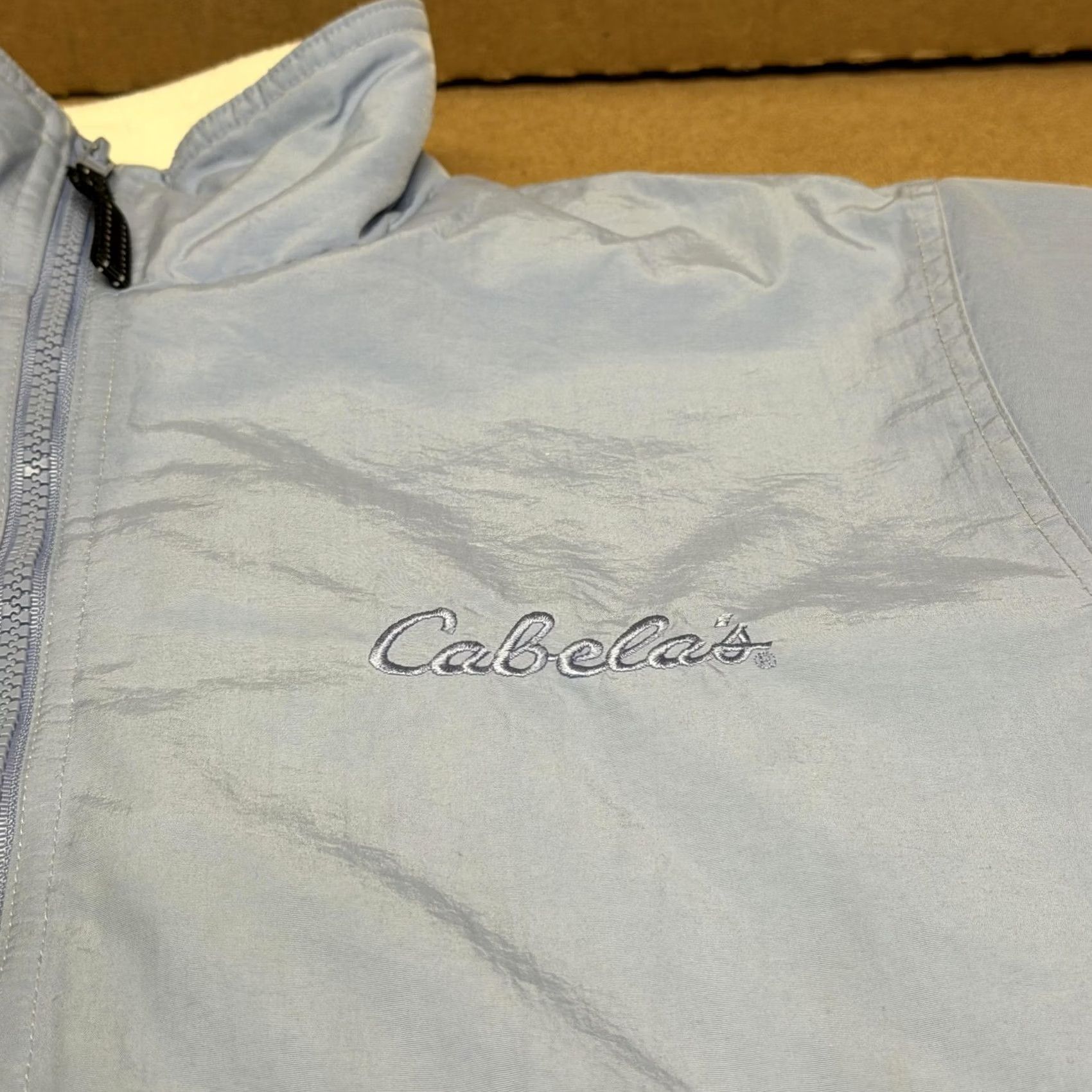 Vintage Cabela'S 10,000 Ft Insulation Jacket Mens Medium Blue Fleece Lined Nylon Coat Windbreaker Size US M / EU 48-50 / 2 - 5 Thumbnail