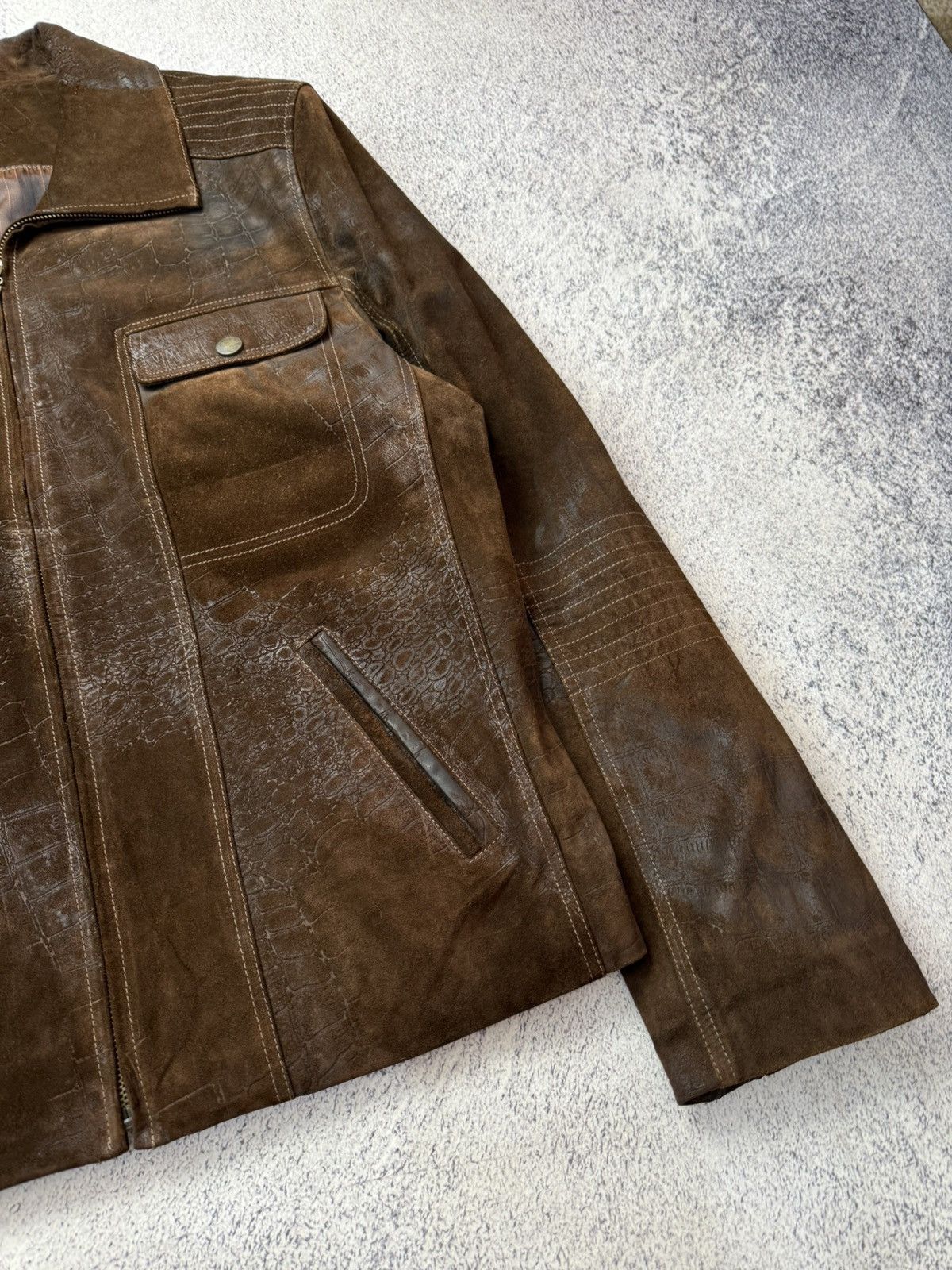 Leather Vintage Cowboy Avant Garde Y2K Brown Crazy Leather Jacket Size US L / EU 52-54 / 3 - 13 Thumbnail