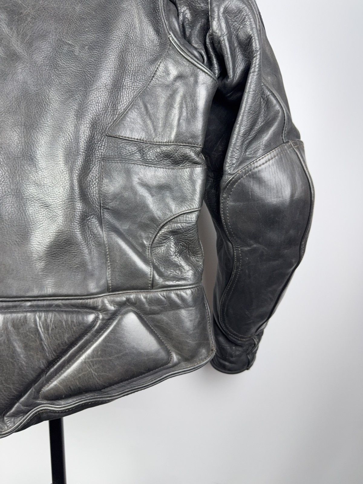 Leather Vntg 00s Heavy Leather Racing MOTO R.S. Bomber Jacket Punk Size US XL / EU 56 / 4 - 17 Thumbnail