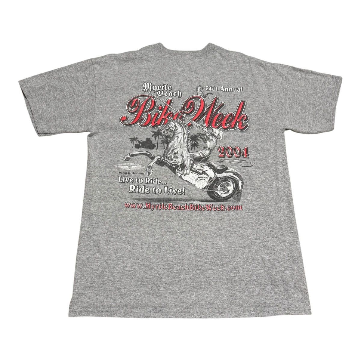 Gildan 2004 Myrtle Beach Bike Week Cotton Blend Gray Shirt Men's M Size US M / EU 48-50 / 2 - 1 Thumbnail