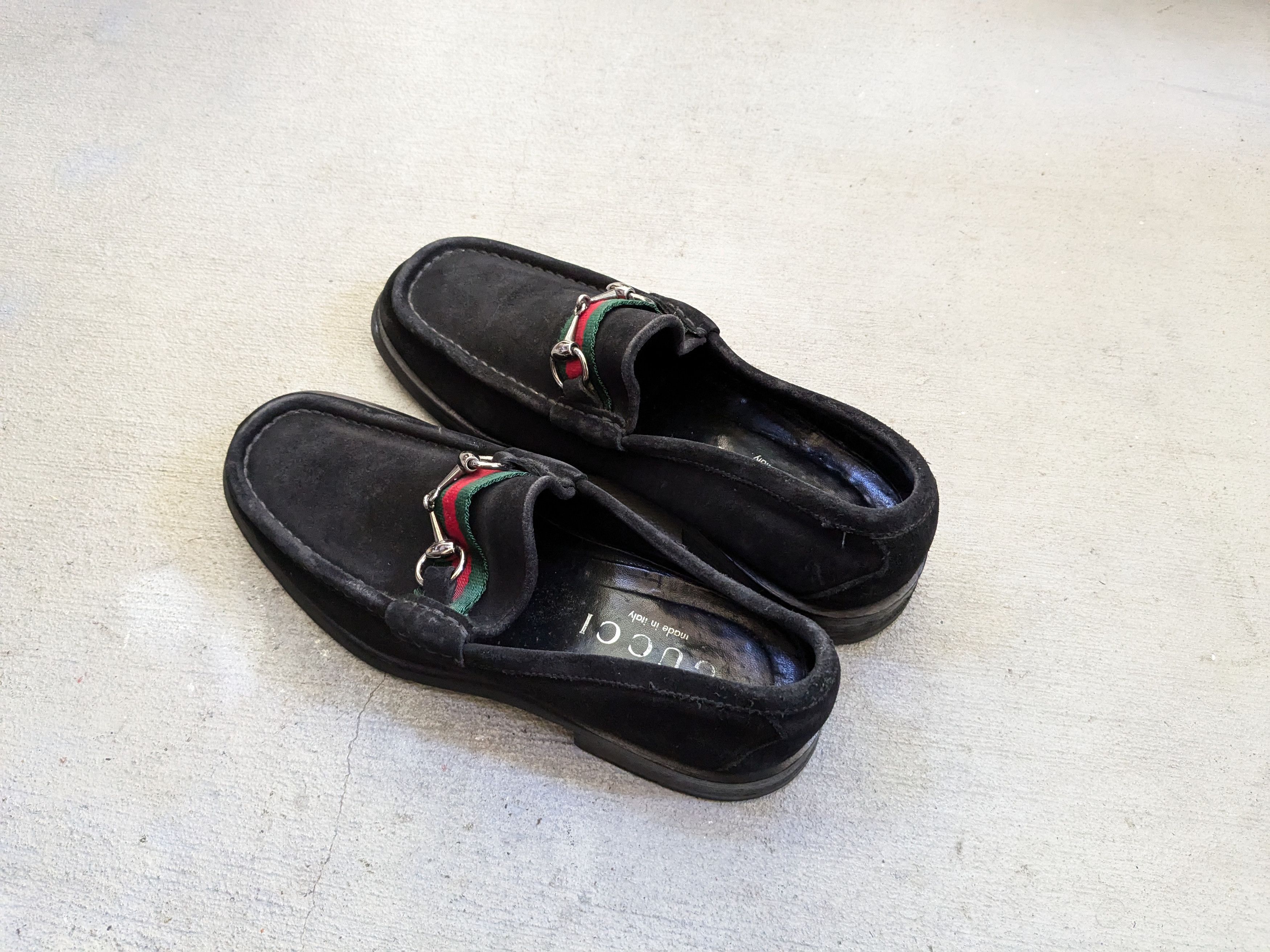Gucci Gucci Horsebit Loafers Black Suede 8 D Web Snafflebit Size US 8 / EU 41 - 9 Thumbnail