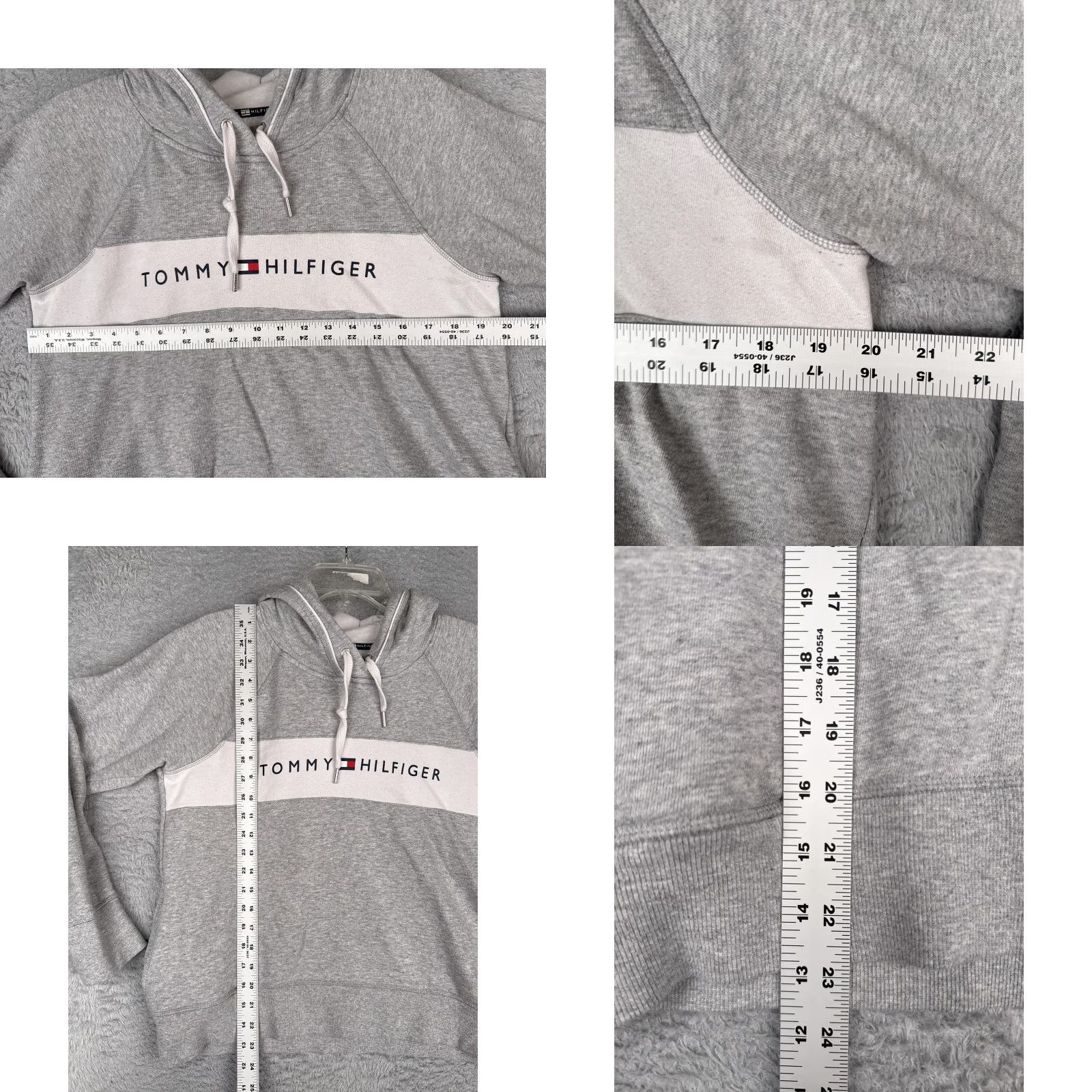 Tommy Hilfiger Tommy Hilfiger Sweater Hoodie Womens XL Gray Logo Chest Raglan Jersey Top Sport Size XL / US 12-14 / IT 48-50 - 8 Thumbnail