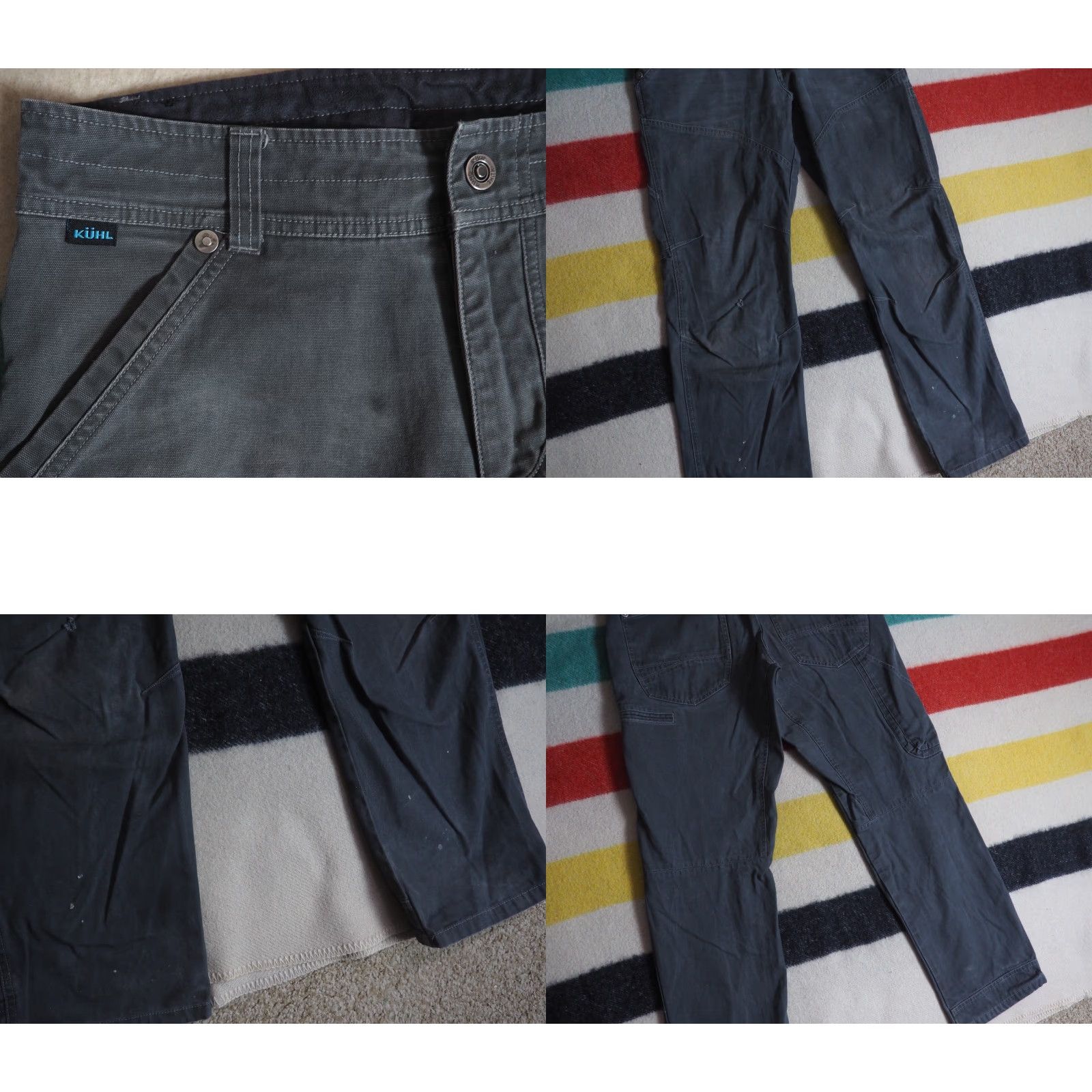 Logo 7 Kuhl Lawless Faded Gray Canvas Outdoor Hiking 31x30 Logo Work Pants Mens Size US 31 - 8 Thumbnail