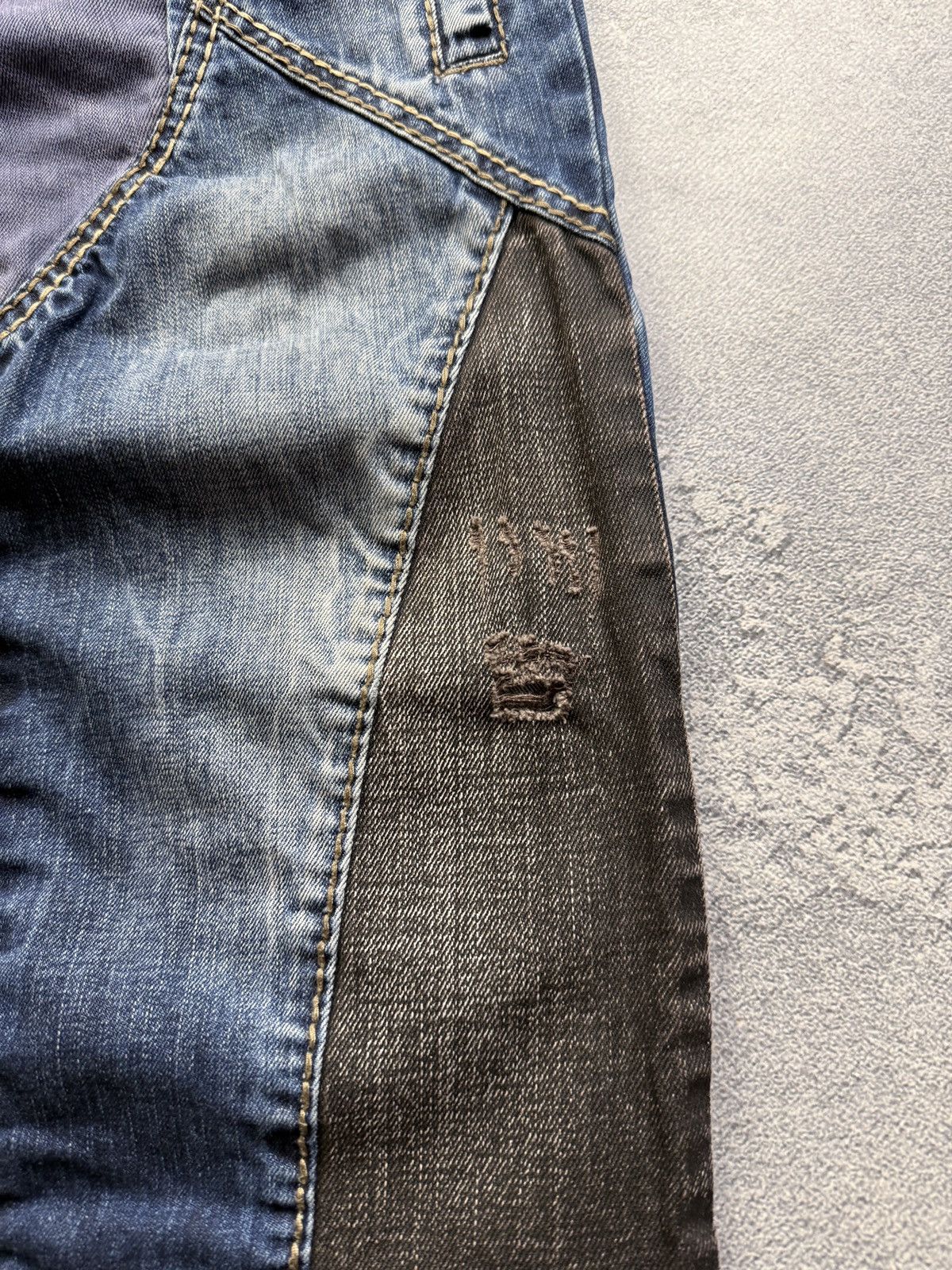If Six Was Nine Y2K LGB Undercover Style Patchwork Denim Jeans Size US 32 / EU 48 - 7 Thumbnail