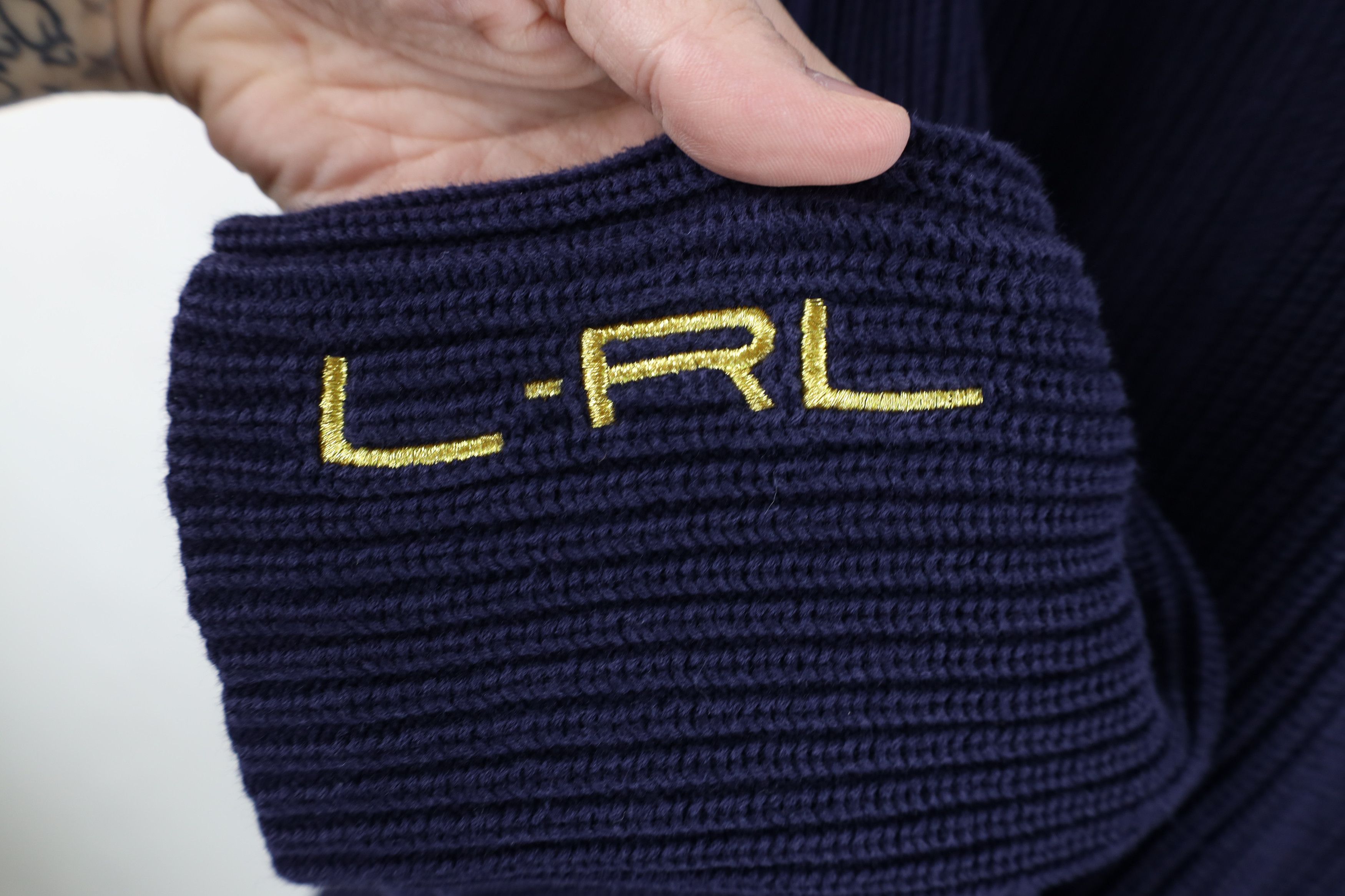 Ralph Lauren Vintage 90s Ralph Lauren Zip Ribbed Knit Sweater Blue Size XL / US 12-14 / IT 48-50 - 4 Thumbnail