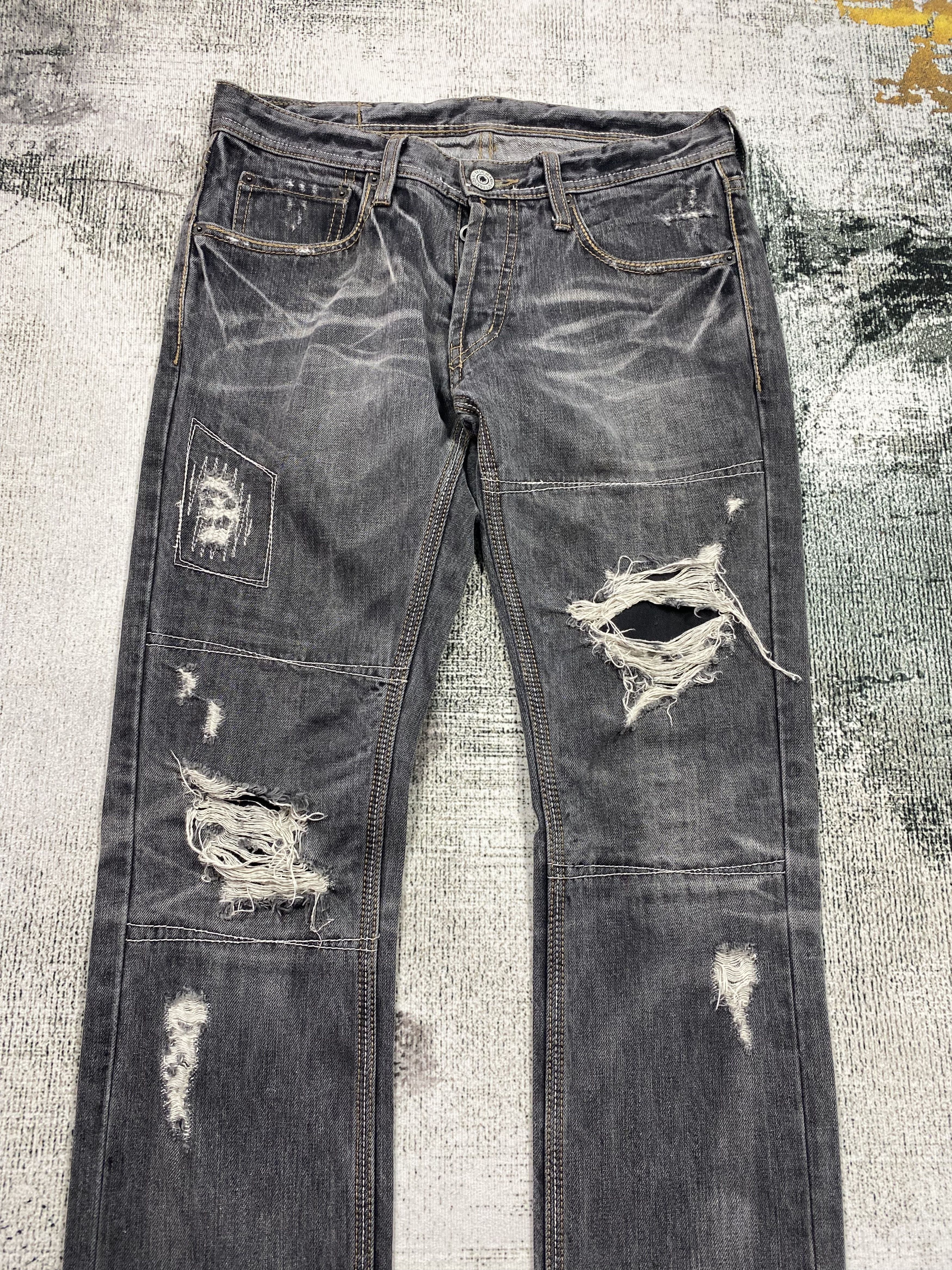 Japanese Brand SICKS💥Japanese Different Rupert Faded Low Rise Distressed Size US 30 / EU 46 - 4 Thumbnail