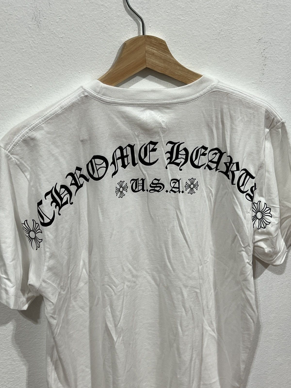 Chrome Hearts Chrome Hearts Scroll USA Logo White Tee Size US M / EU 48-50 / 2 - 5 Thumbnail