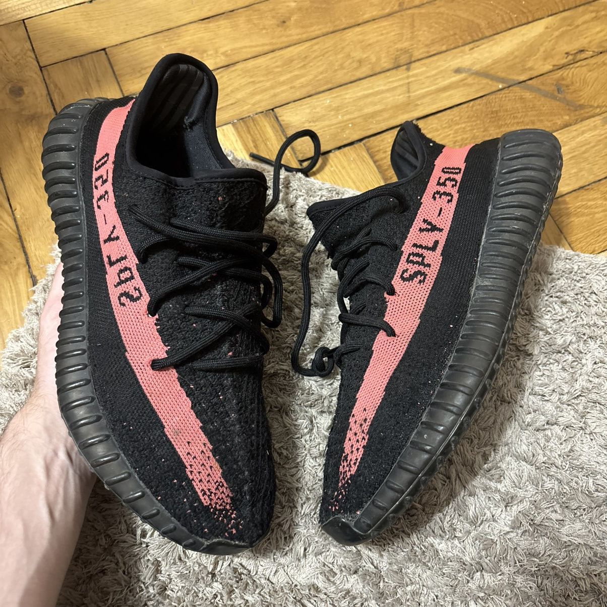 Yeezy Adidas YEEZY Boost 350 V2 Core Black Red Stripe US10 Size US 10 / EU 43 - 1 Thumbnail