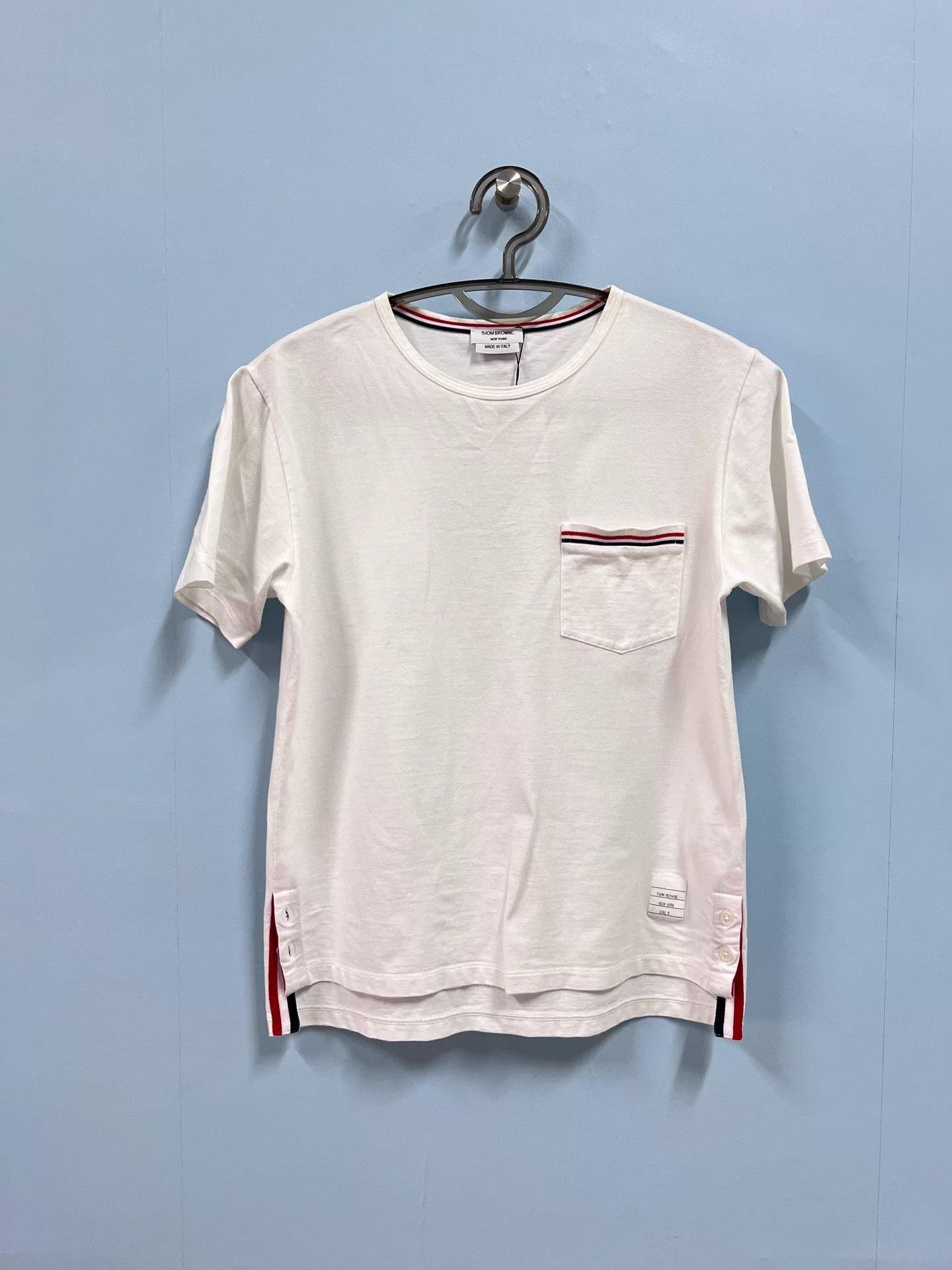 Thom Browne Thom Browne 99 New White Pocket Stripe SS Shirt Size 0 Size US XS / EU 42 / 0 - 1 Thumbnail