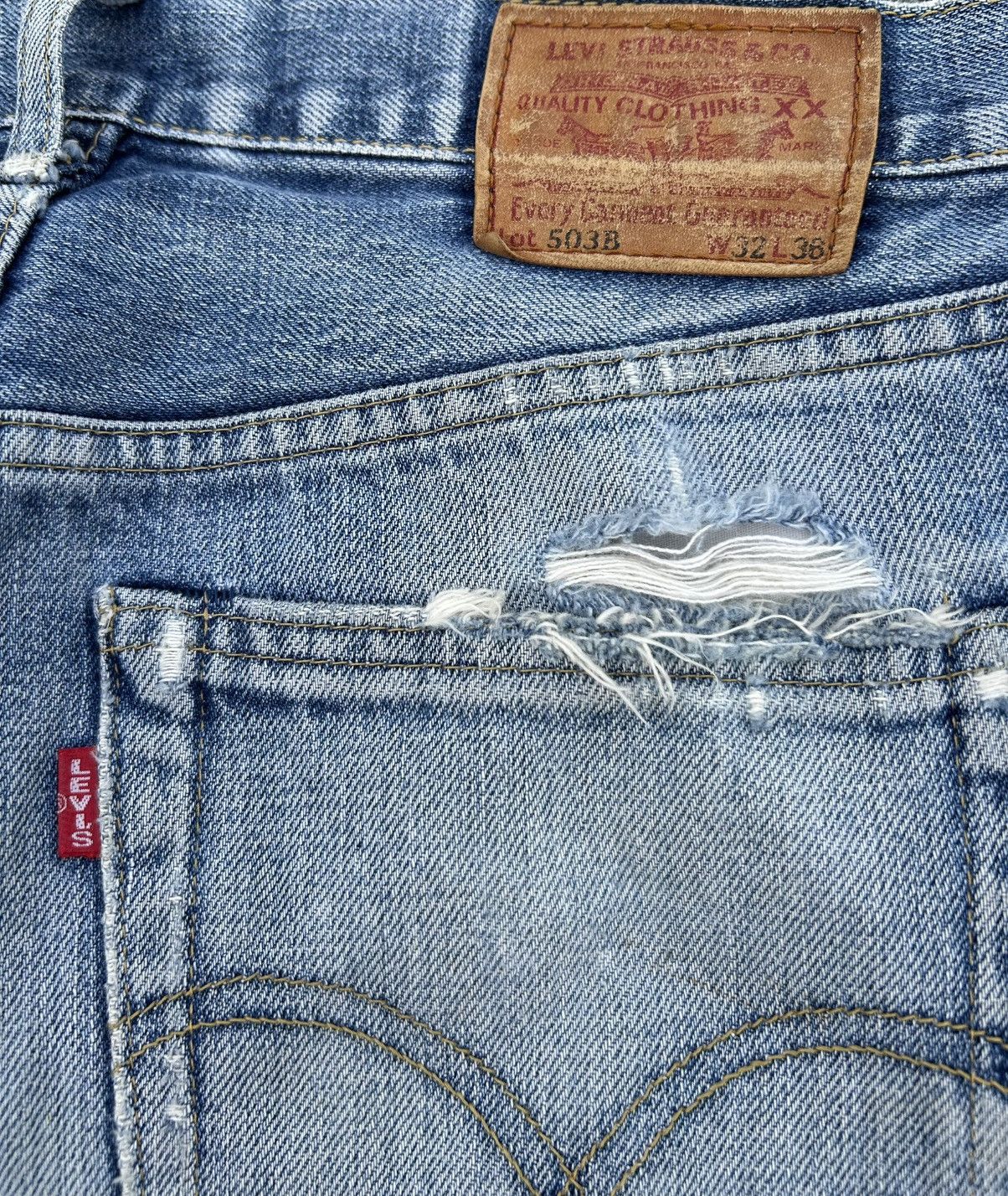 Kapital Vintage Levis Big E Selvedge Distressed Denim Jeans Size US 31 - 17 Thumbnail