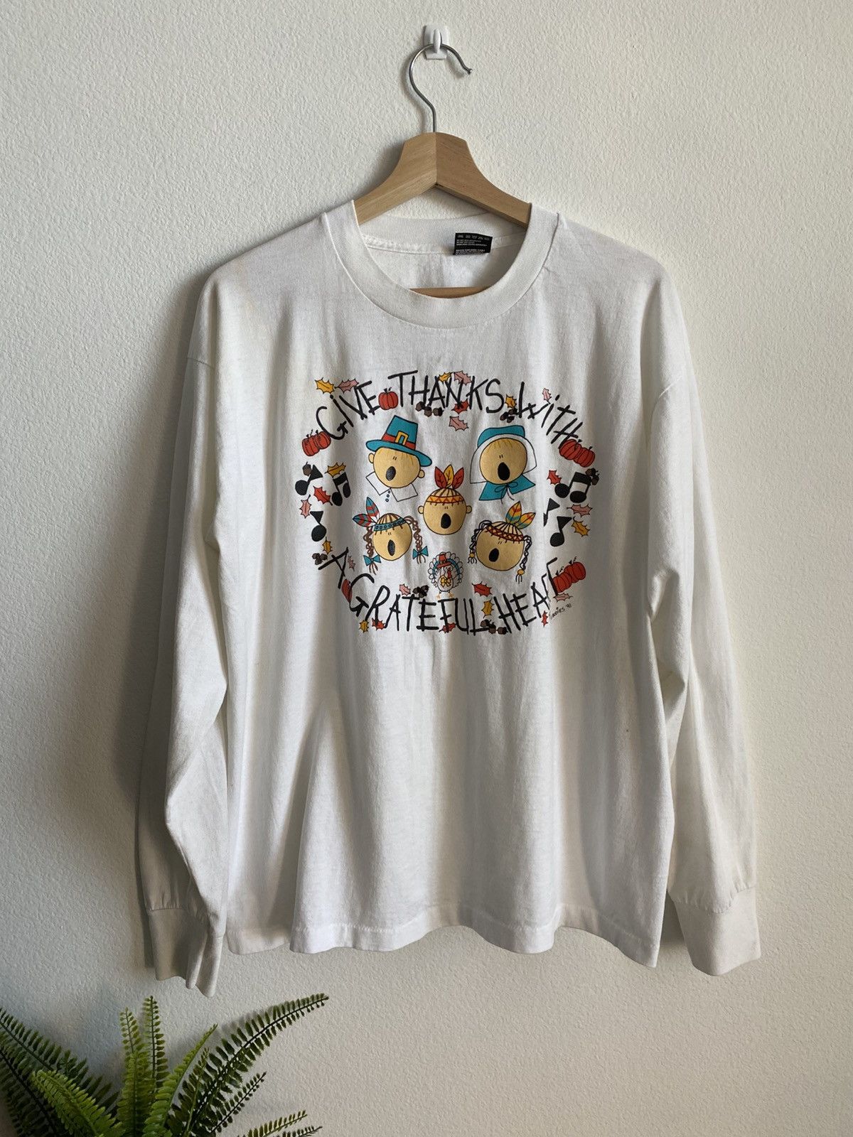 Vintage Vintage 90s Thanksgiving Tee Size US XL / EU 56 / 4 - 1 Thumbnail