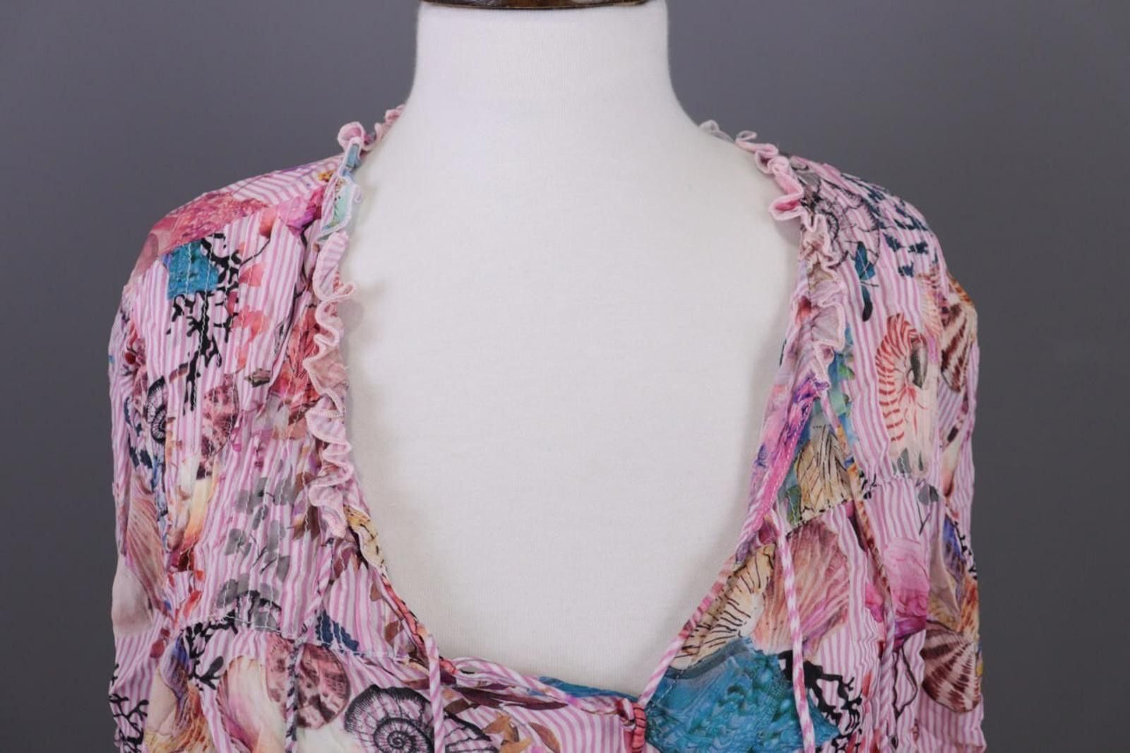 Designer Princess Goes Hollywood Pink Shell Blouse Shirt Sz 46 / XL Size XL / US 12-14 / IT 48-50 - 2 Thumbnail