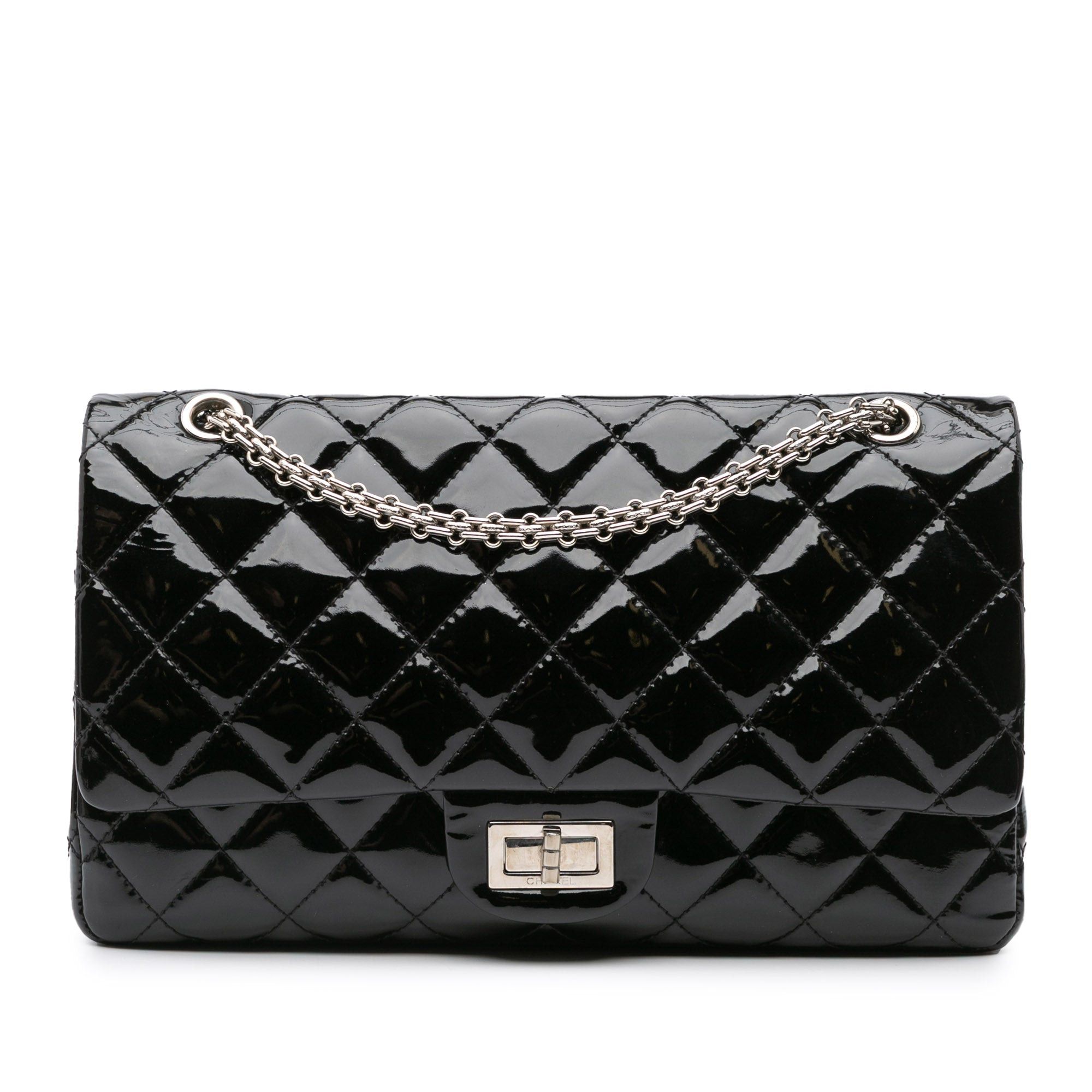 Chanel Chanel 2.55 Reissue Quilted Patent Double Flap 227 Black Size ONE SIZE - 1 Thumbnail