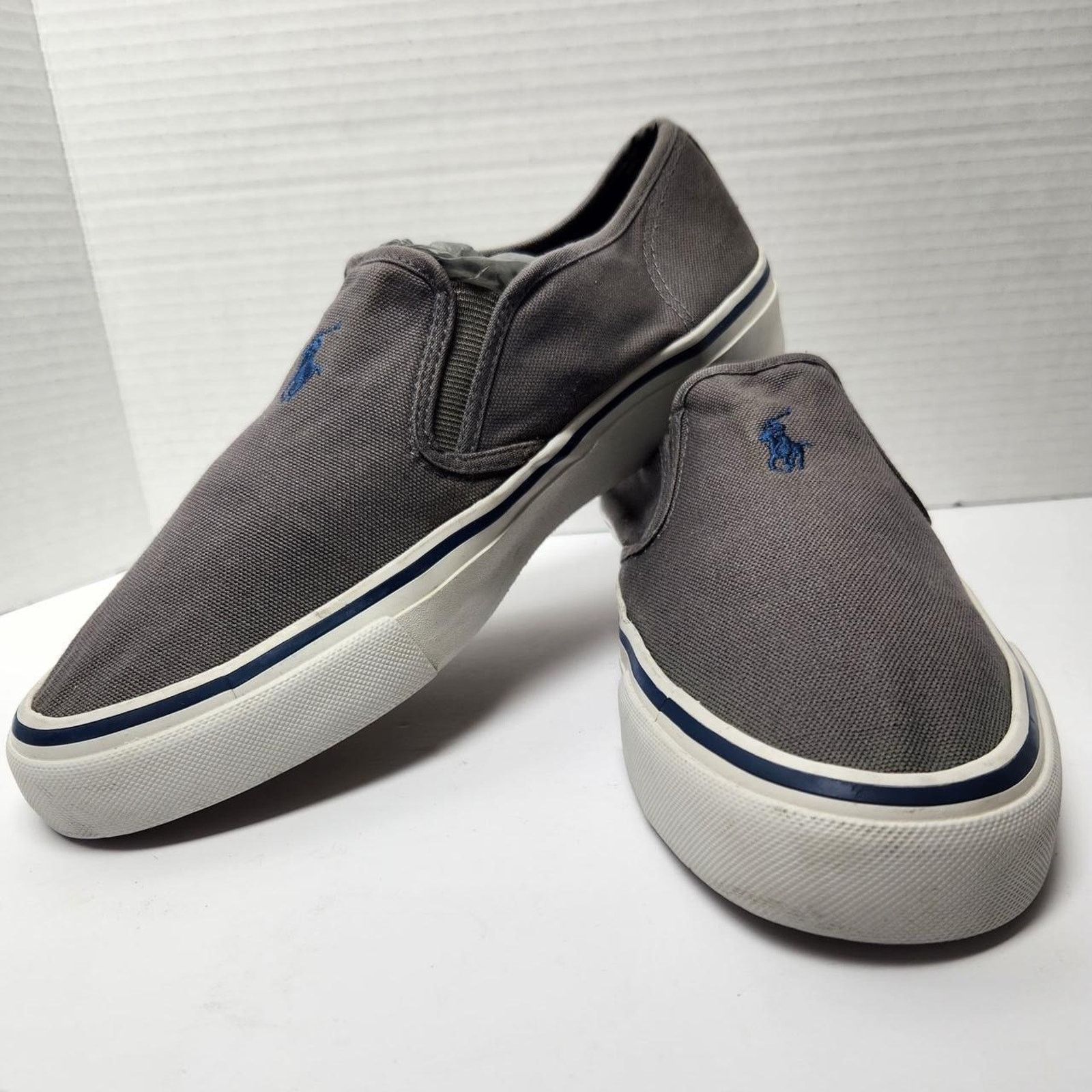 Polo Ralph Lauren Grey Polo Ralph Lauren Slip On Sneakers Size US 10 / EU 43 - 1 Thumbnail