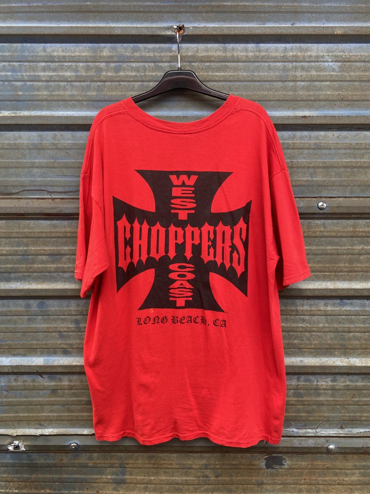 West Coast Choppers Y2K Vintage West Coast Choppers Iron Cross Long Beach Tee Size US XL / EU 56 / 4 - 1 Thumbnail