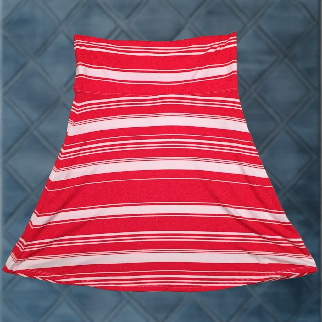 Old Navy Old Navy Red Striped Knee Length Pull On Large Skirt Size 36" / US 14 / IT 50 - 1 Thumbnail