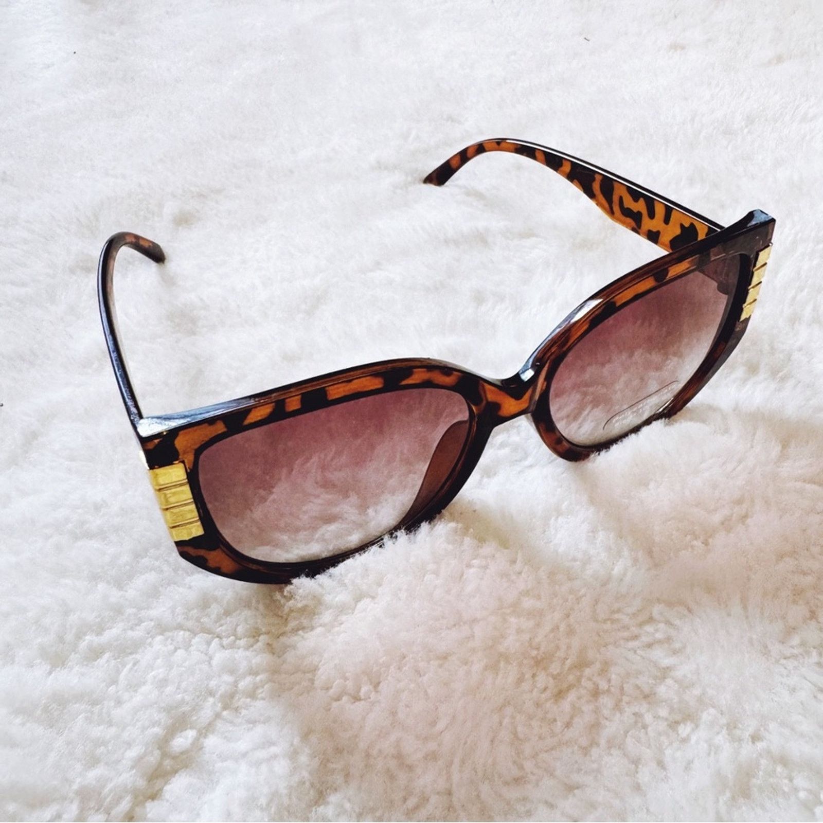 Other Rosy Tortoise Brown Cat Eye Oversized Sunglasses Size ONE SIZE - 6 Thumbnail