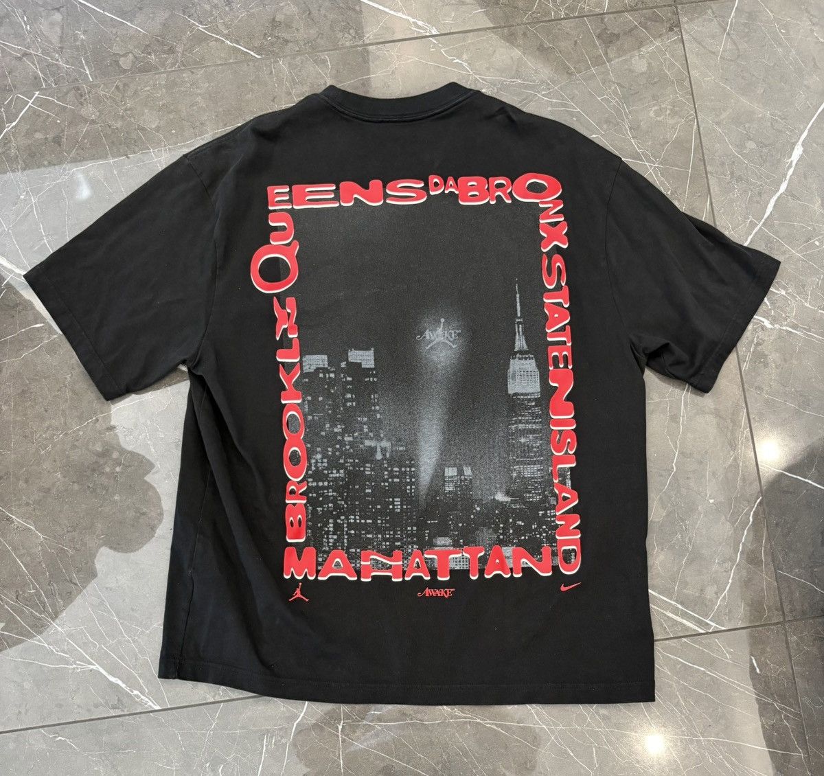 Awake NY × Jordan Brand Jordan X Awake NY 5 Borough Black T Shirt XL Queens Brooklyn Size US XL / EU 56 / 4 - 3 Thumbnail