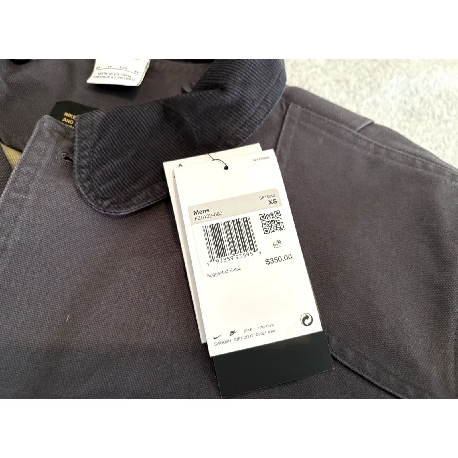 Nike Nike Life Flannel-Lined Barn Coat Jacket Anthracite Mens XS NWT Quilted Coat Size US XS / EU 42 / 0 - 3 Thumbnail