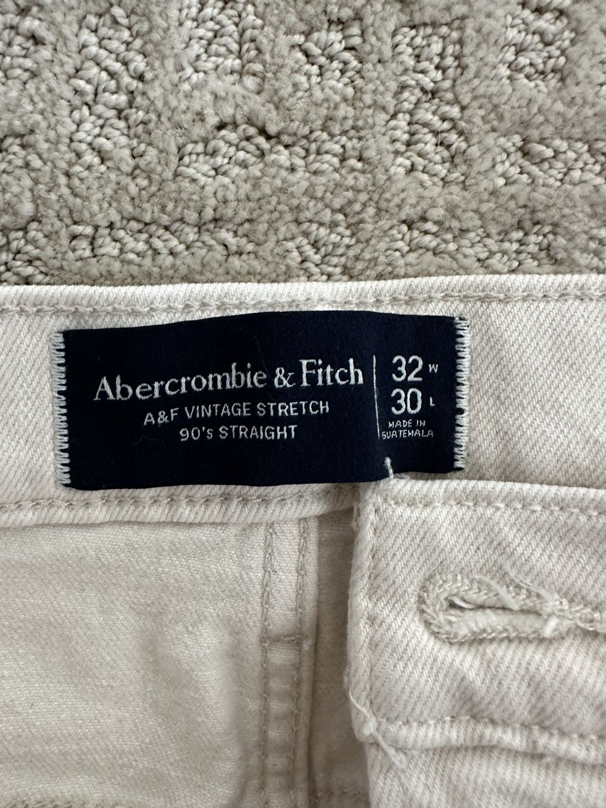 Abercrombie & Fitch Abercrombie & Fitch White Stretch Denim Size US 32 / EU 48 - 2 Thumbnail