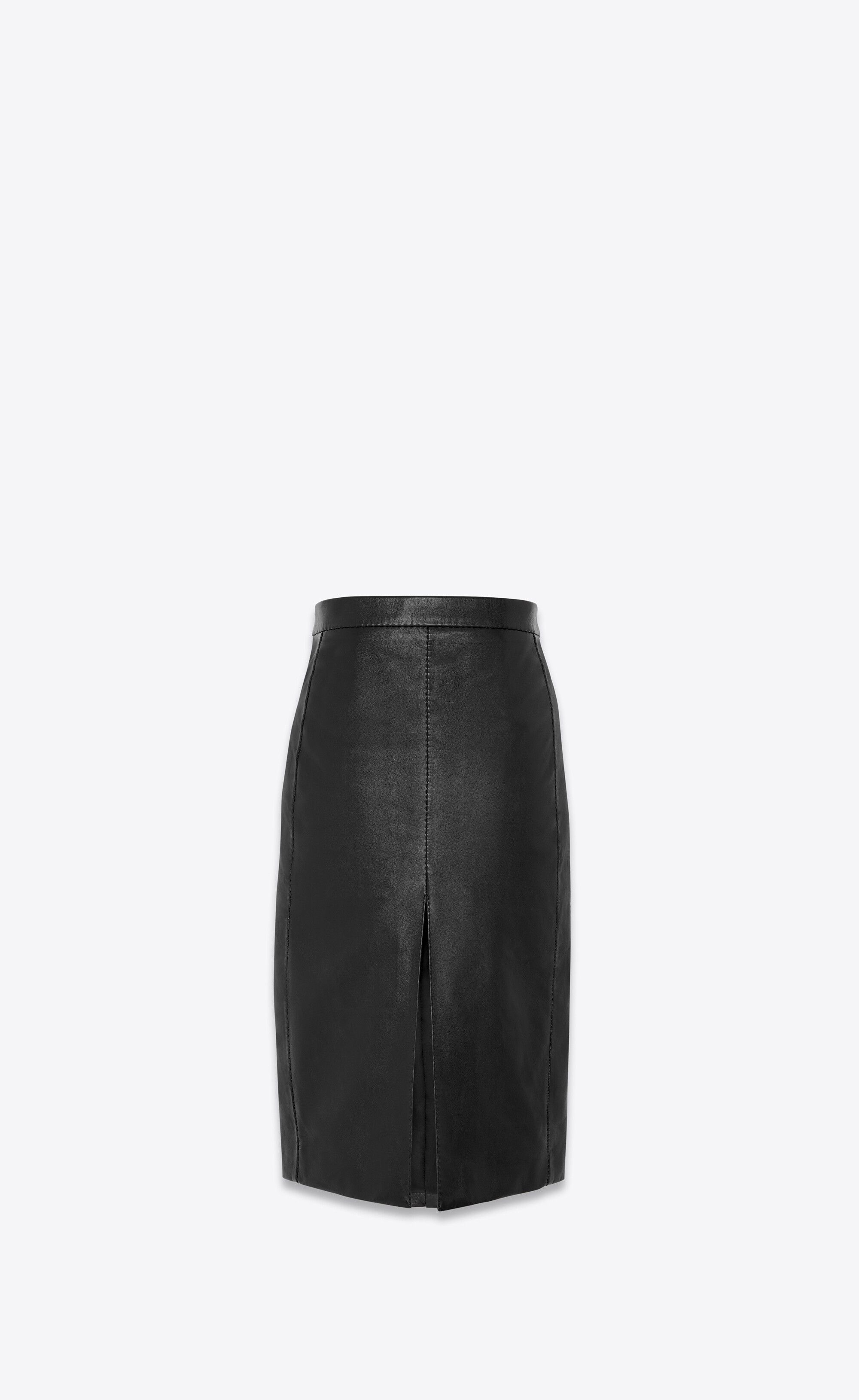 Saint Laurent Paris pencil skirt in shiny lambskin Size 28" / US 6 / IT 42 - 1 Thumbnail