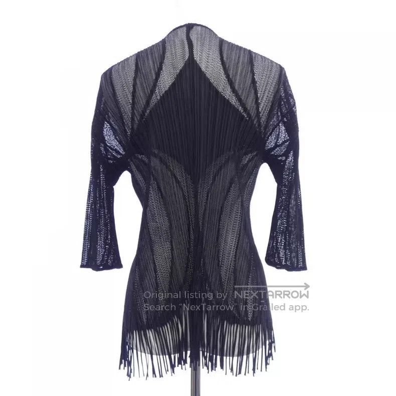 Issey Miyake Issey Miyake Fringe Pleated Cardigan Size L / US 10 / IT 46 - 2 Thumbnail