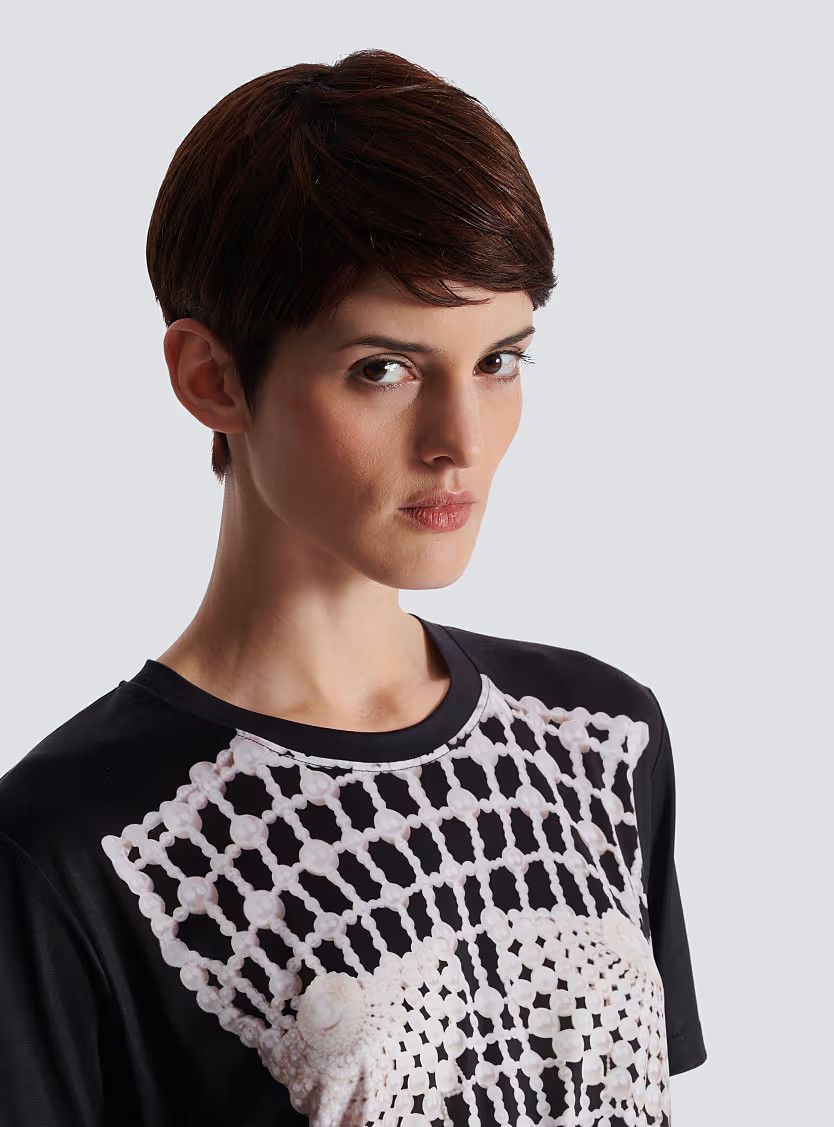Balmain o1s1wg111225 Trompe l'oeil-Print T-Shirt in Black Size M / US 6-8 / IT 42-44 - 6 Thumbnail