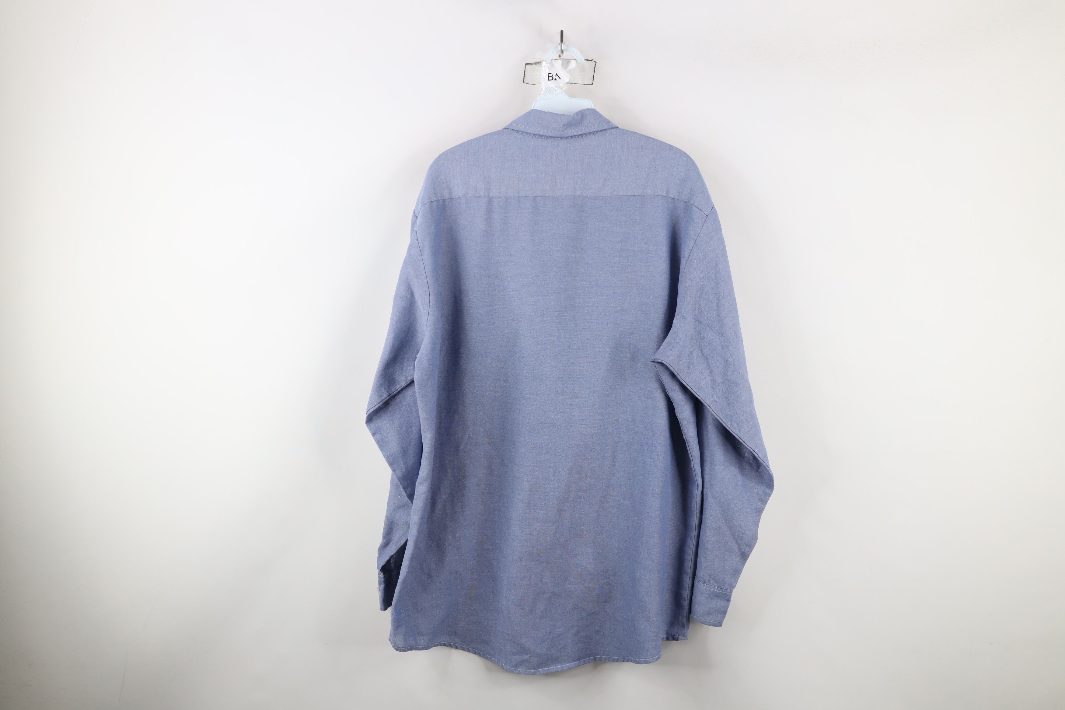 Vintage Vintage 90s Streetwear Collared Chambray Work Button Shirt Size US L / EU 52-54 / 3 - 11 Thumbnail