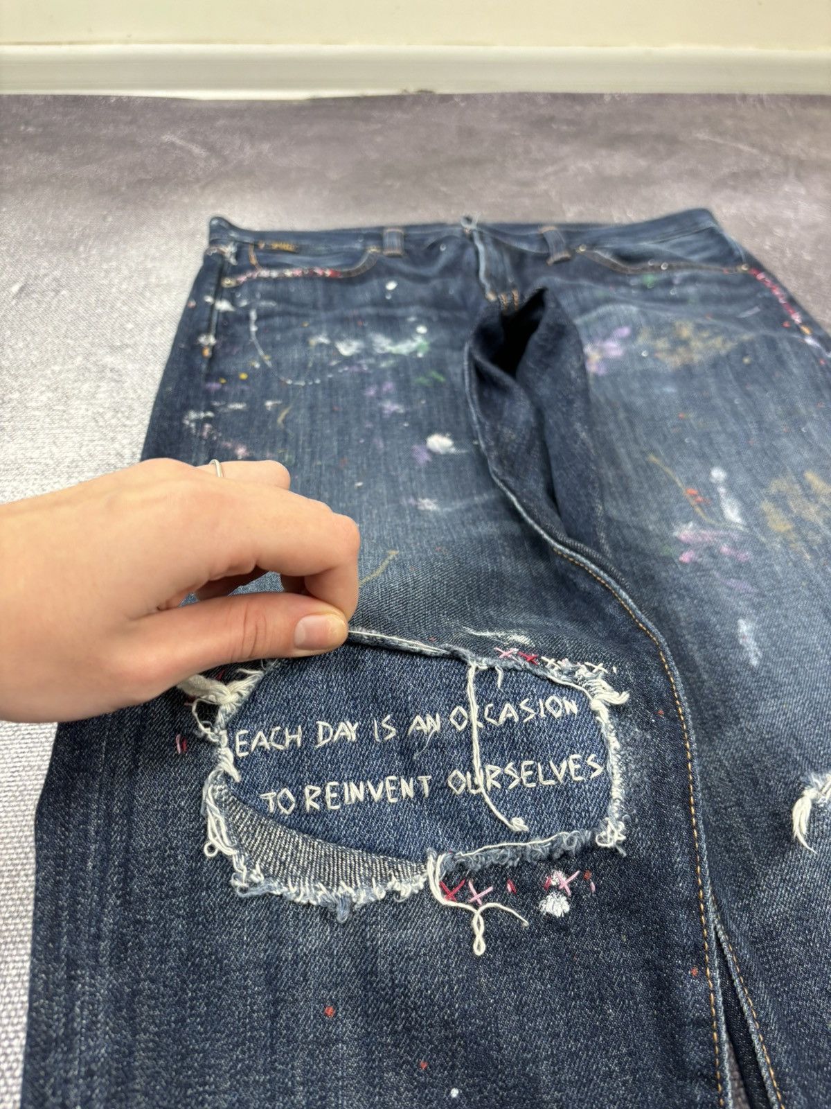 Polo Ralph Lauren Polo Ralph Lauren Astor Slim Boyfriend Painted Denim Jeans Size US 28 / EU 44 - 4 Thumbnail