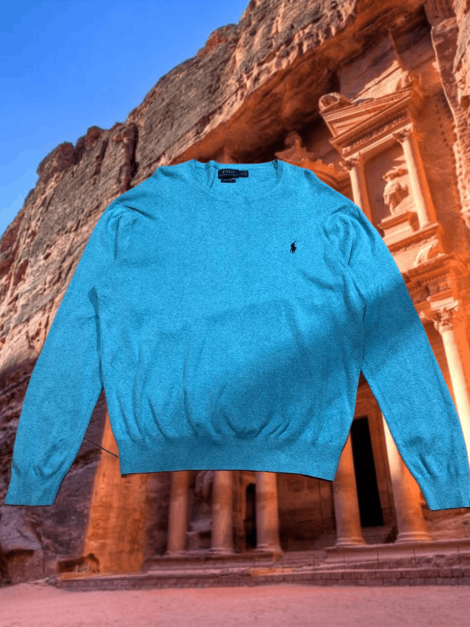 Polo Ralph Lauren Y2K blue Long Sleeve Polo Ralph Lauren Vintage Size US XL / EU 56 / 4 - 1 Thumbnail