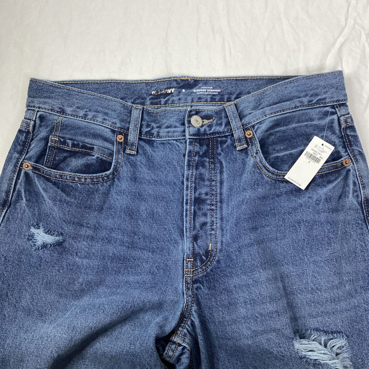 Old Navy Old Navy High-Rise Straight Distressed Women's Jeans Sz 8 Size 30" / US 8 / IT 44 - 4 Thumbnail