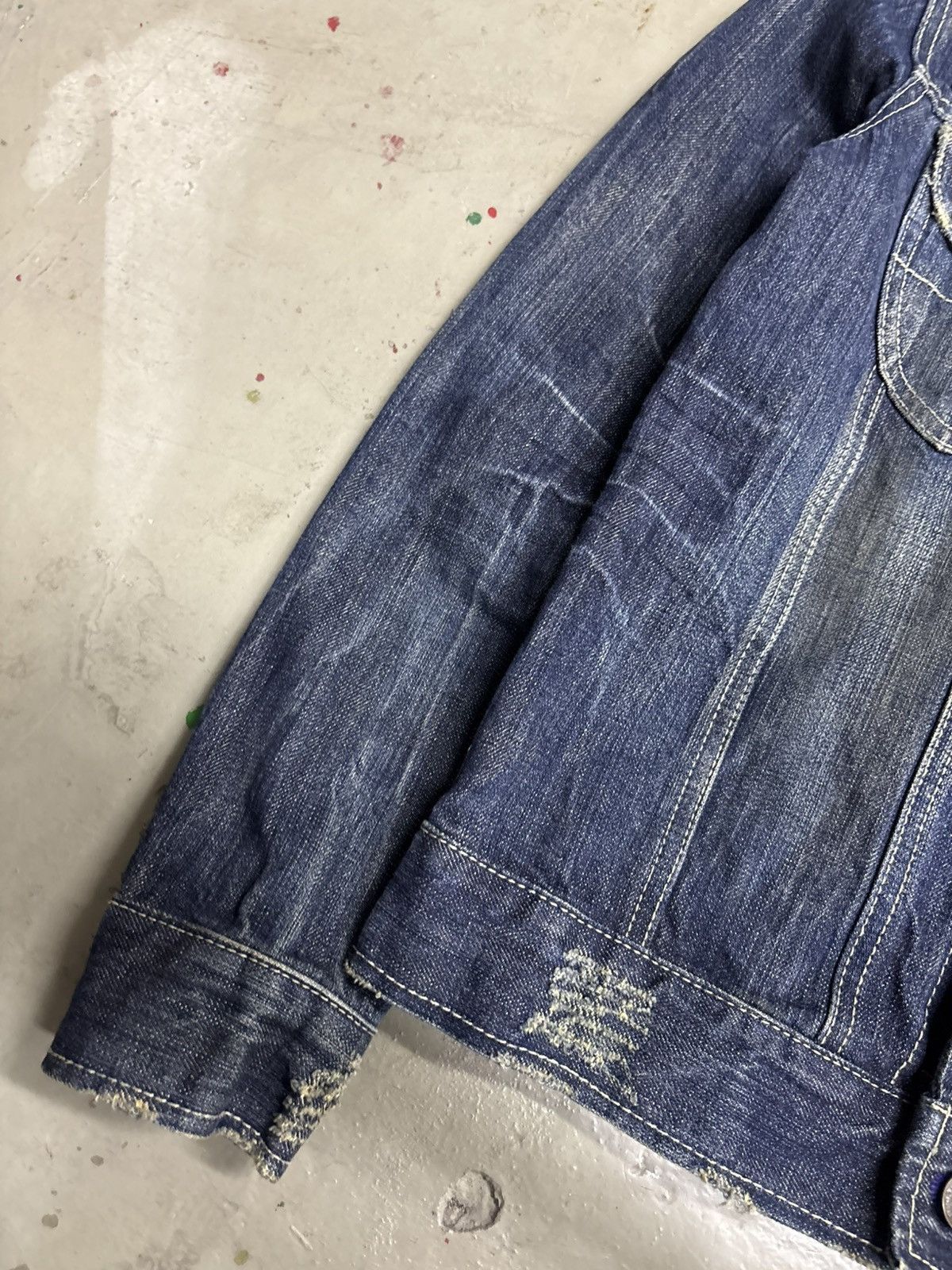 If Six Was Nine Ba-Tsu Studio Rock Star Skull Type III Denim Zip Up Jacket Size US XS / EU 42 / 0 - 6 Thumbnail