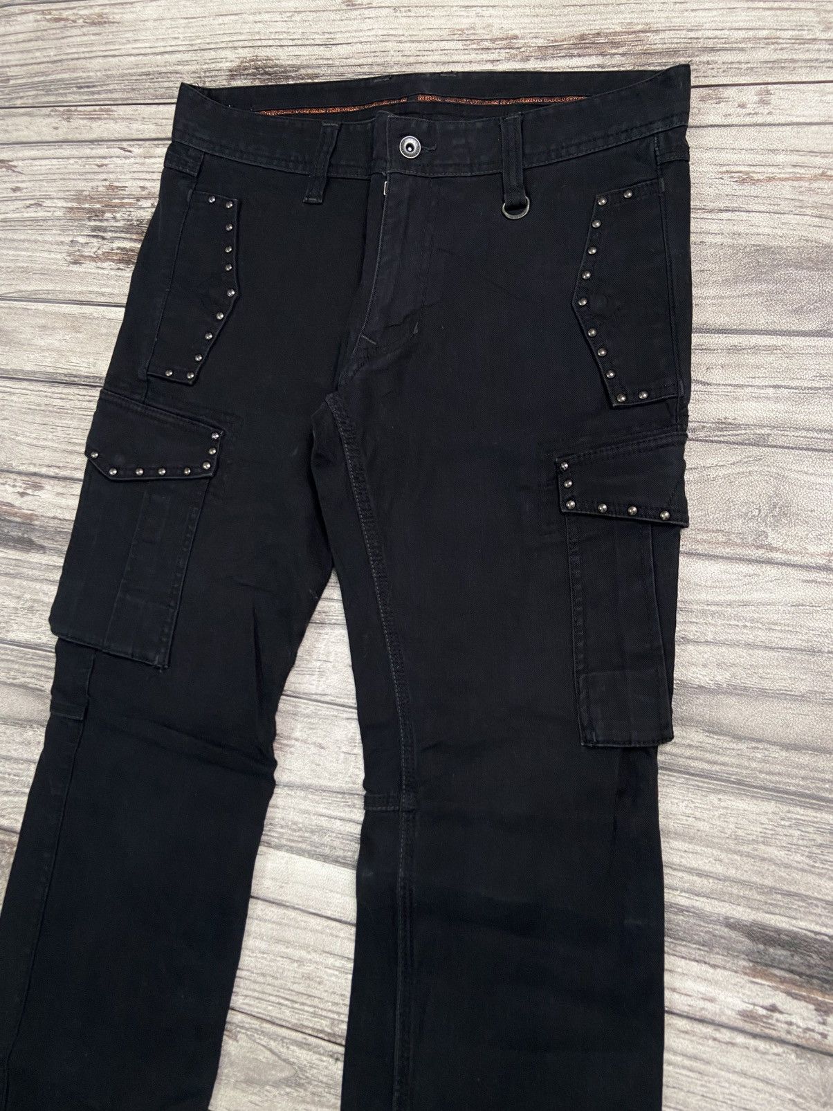 If Six Was Nine × KMRii × Le Grande Bleu (L.G.B.) 🔥Rare🔥2000s NCFM Punk Avant Garde Studded Cargo Jeans Size US 34 / EU 50 - 5 Thumbnail