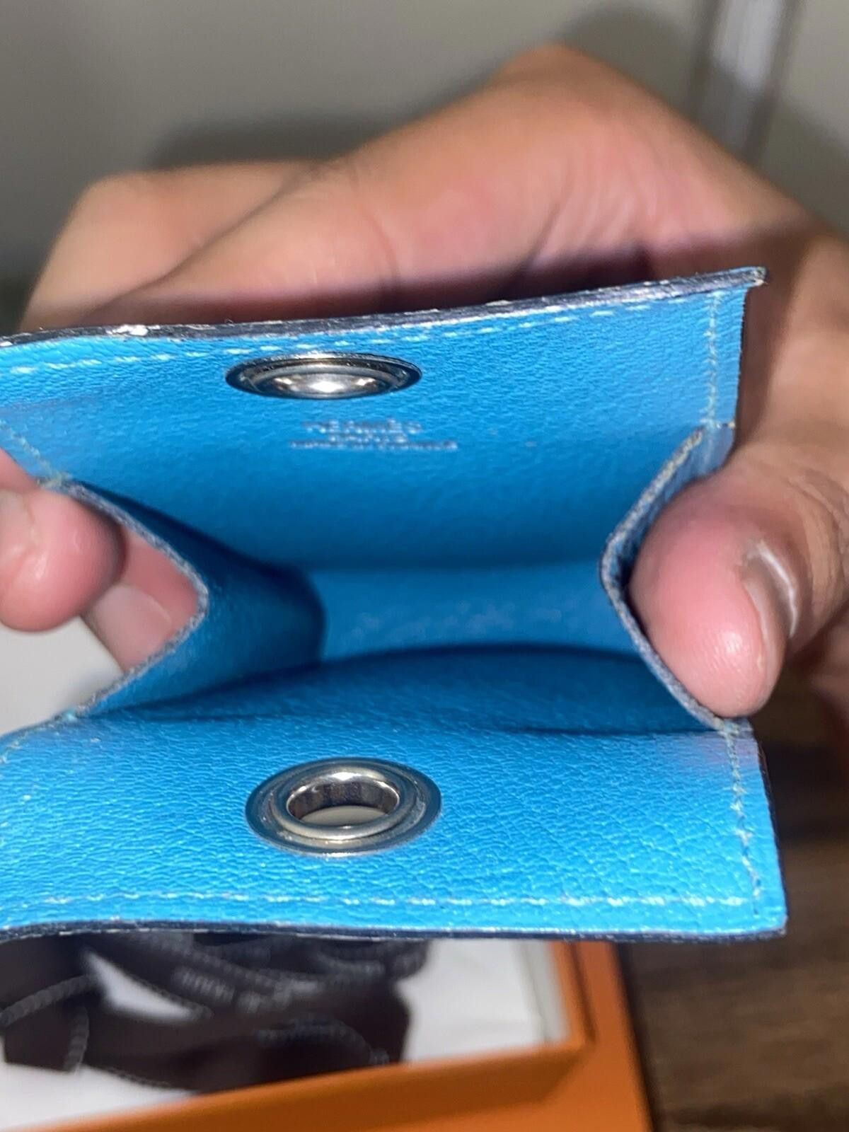 Hermes Hermes Vespa cerulean blue leather cigarette case, strap/box Size ONE SIZE - 8 Thumbnail
