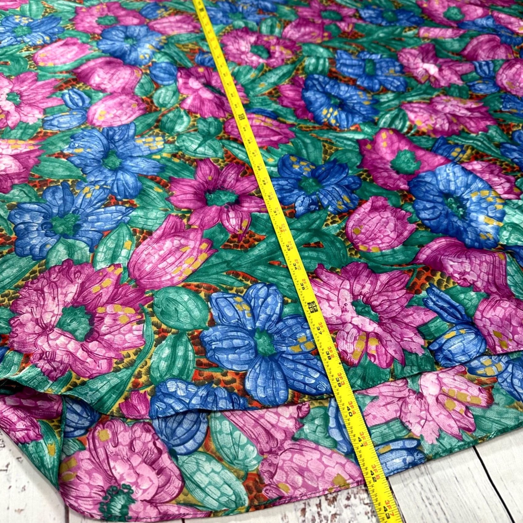 Vintage VINTAGE California Dynasty Womens Mumu Caftan Nightgown One Size Pink Blue Floral Size ONE SIZE - 3 Thumbnail