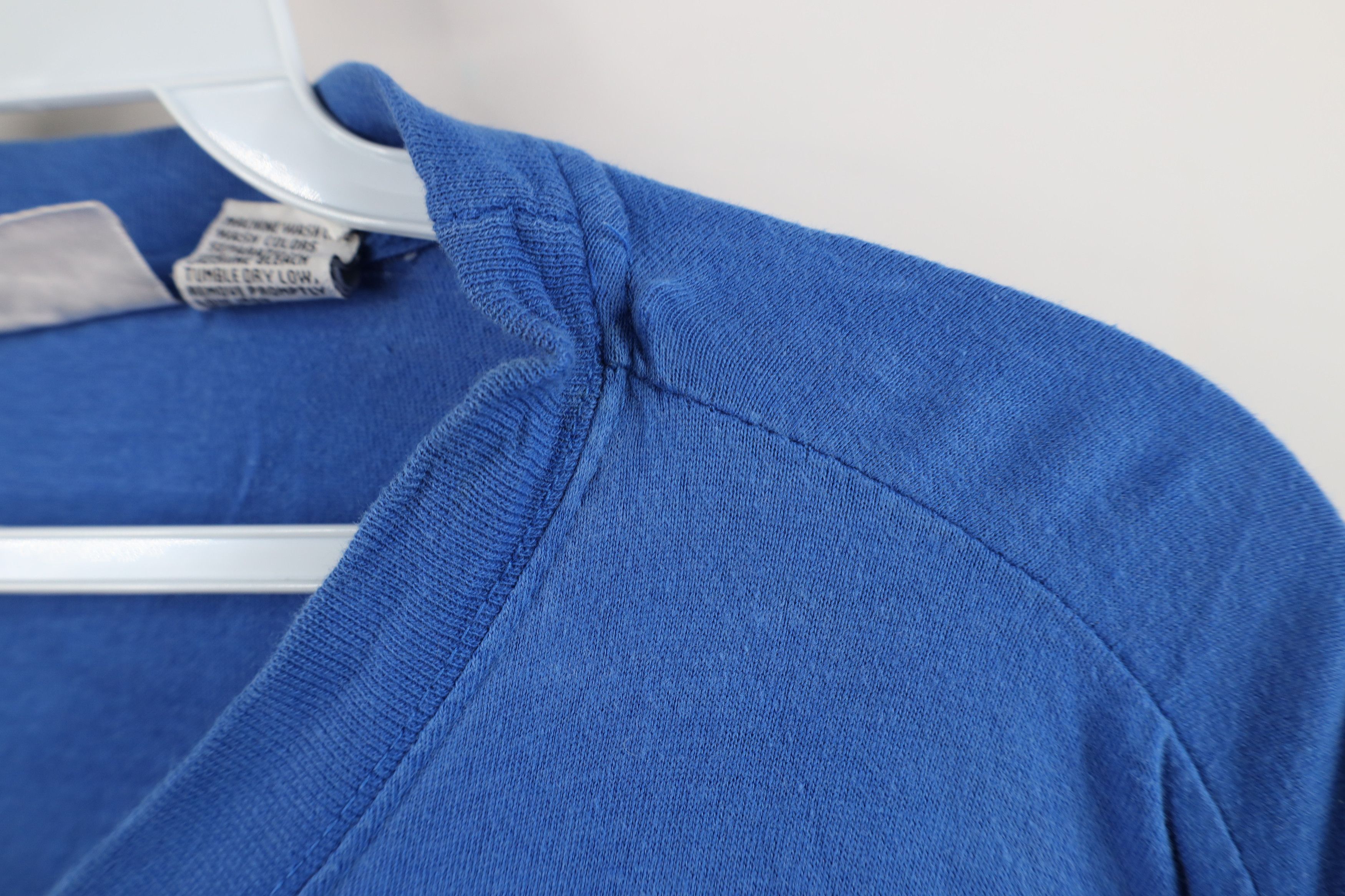 Vintage Vintage 90s Streetwear Long Sleeve Pocket T-Shirt Royal Blue Size US XXL / EU 58 / 5 - 6 Thumbnail