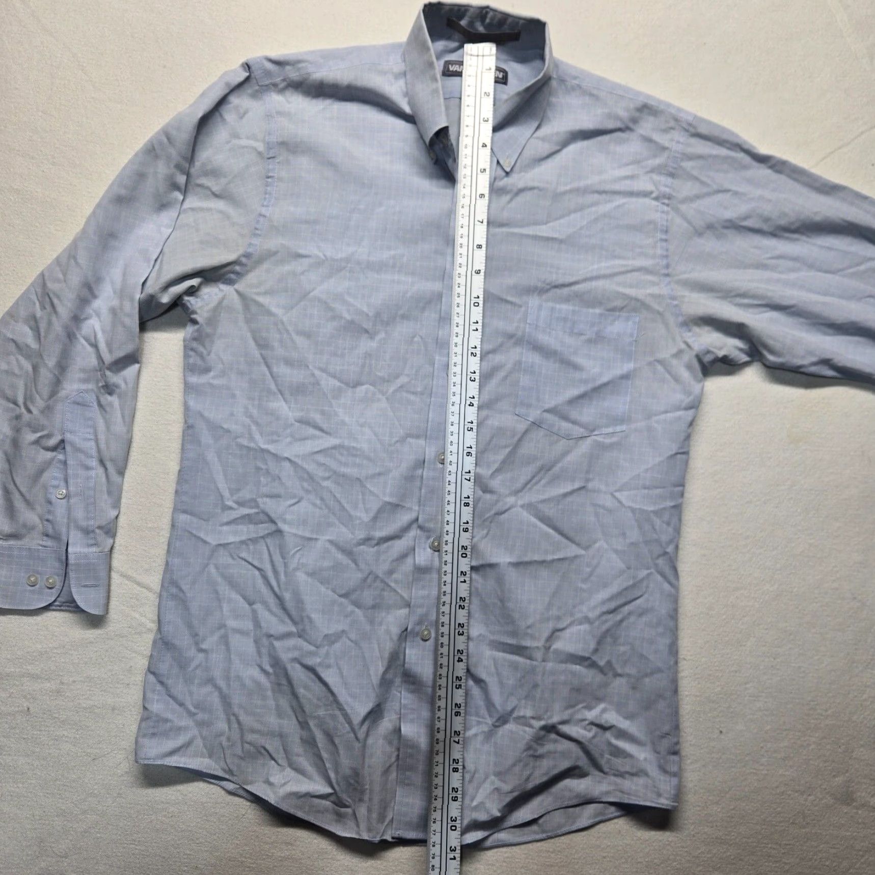 Van Heusen VAN HEUSEN Blue Long Sleeve Button-Up Shirt Adult Men's 15 Collared Cotton Blend All Seasons Size US M / EU 48-50 / 2 - 5 Thumbnail
