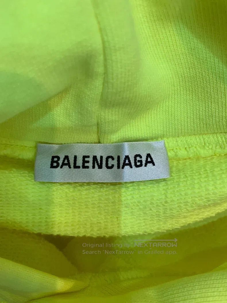 Balenciaga Balenciaga Neon Yellow Green Buckle Hooded Sweatshirt Size US S / EU 44-46 / 1 - 5 Thumbnail