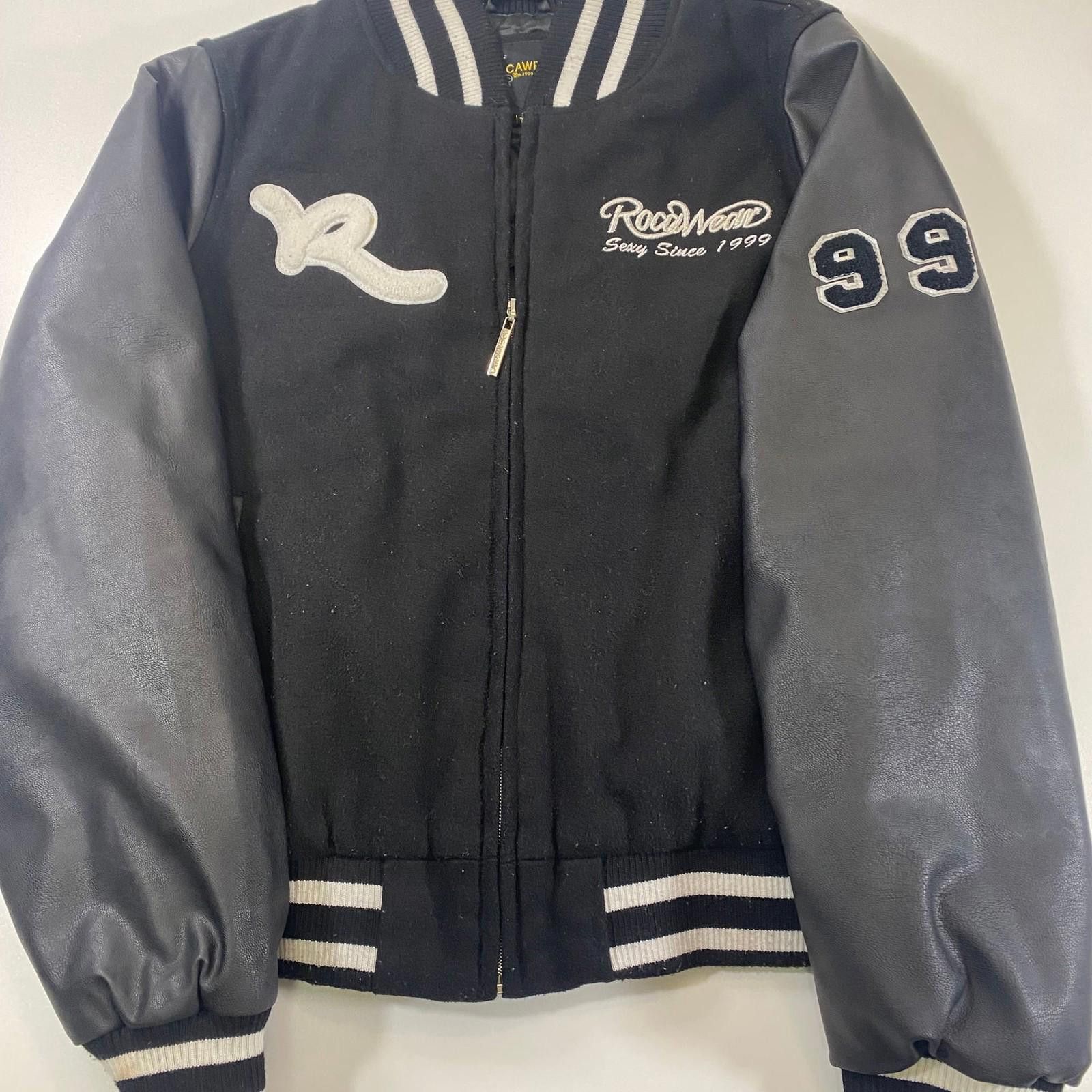 Rocawear Rocawear Varsity Bomber Rare Jacket Black Wool Y2K Size US S / EU 44-46 / 1 - 1 Thumbnail