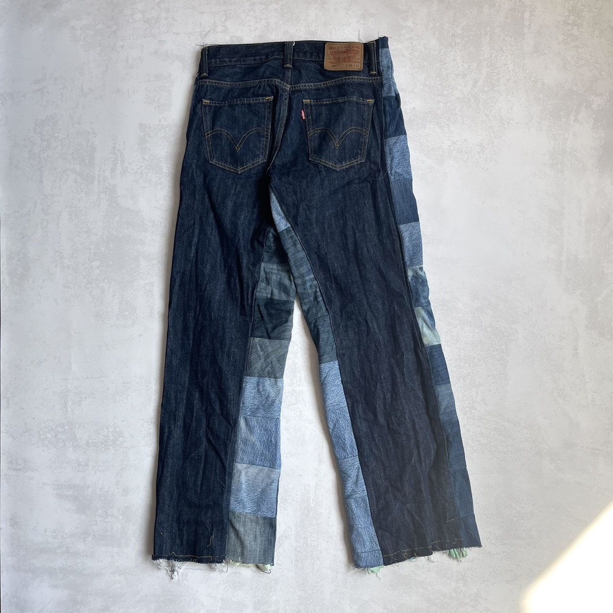 Levi's × Vintage Vintage Levis wide Custom Patchwork Denim baggy Jeans Size US 30 / EU 46 - 3 Thumbnail