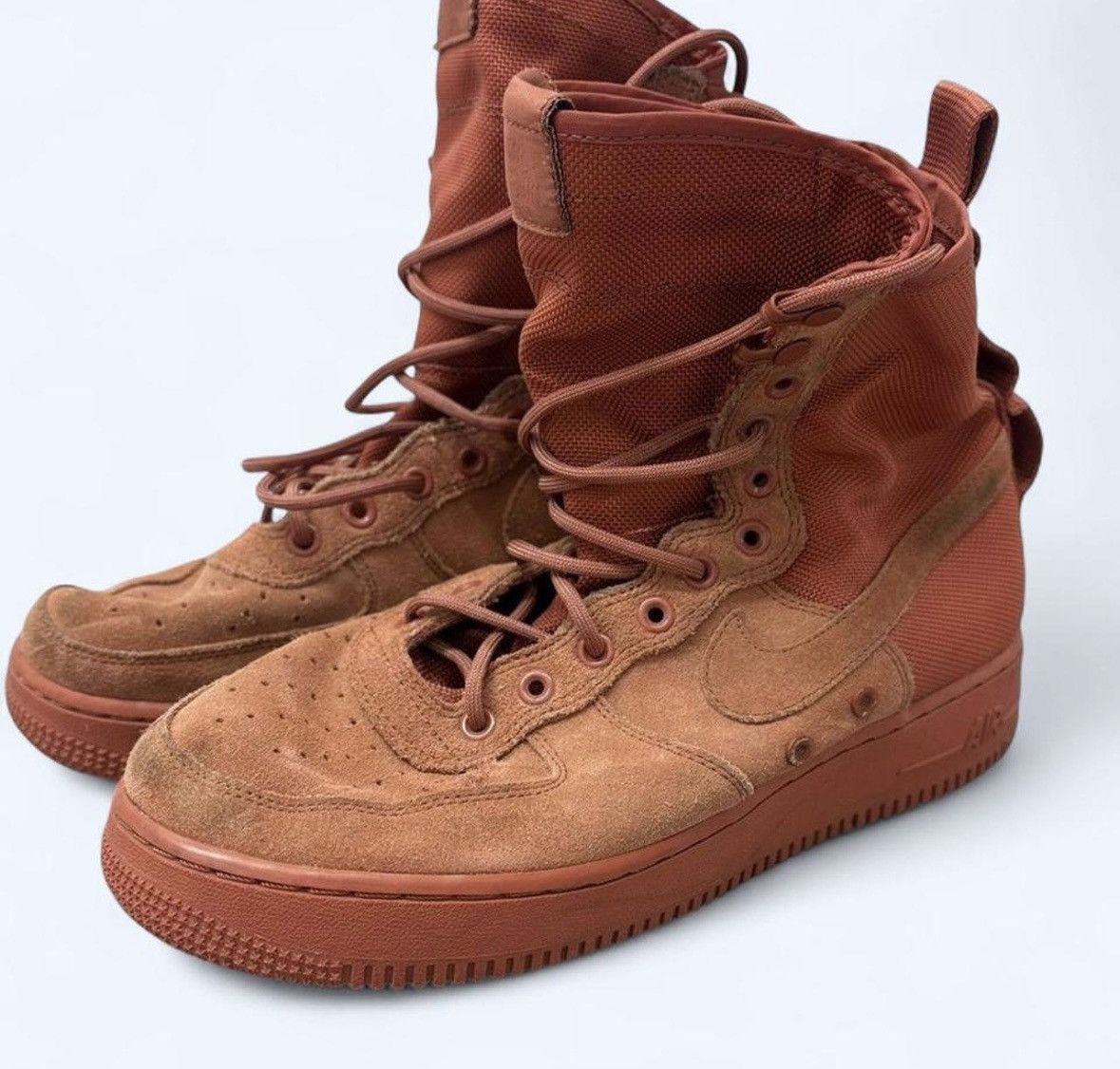 Nike Nike Air Force 1 Mid ’07 Suede/Canvas Rust Orange Sz 7.5 Size US 8.5 / EU 41-42 - 4 Thumbnail