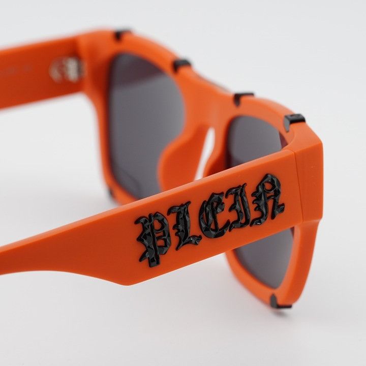 Philipp Plein Philipp Plein SPP042W V47F Sunglasses Orange Square Frame Size ONE SIZE - 5 Thumbnail