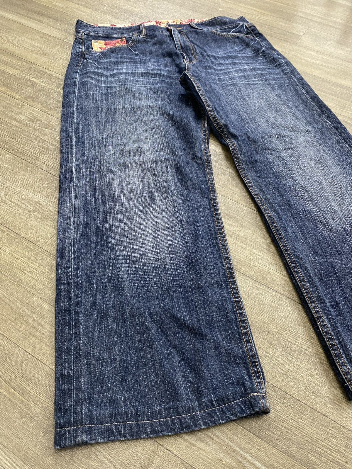 Japanese Brand 2000s Karakuri Tamashii Ed Hardy Style Embroidery Koi Jeans Size US 32 / EU 48 - 13 Thumbnail